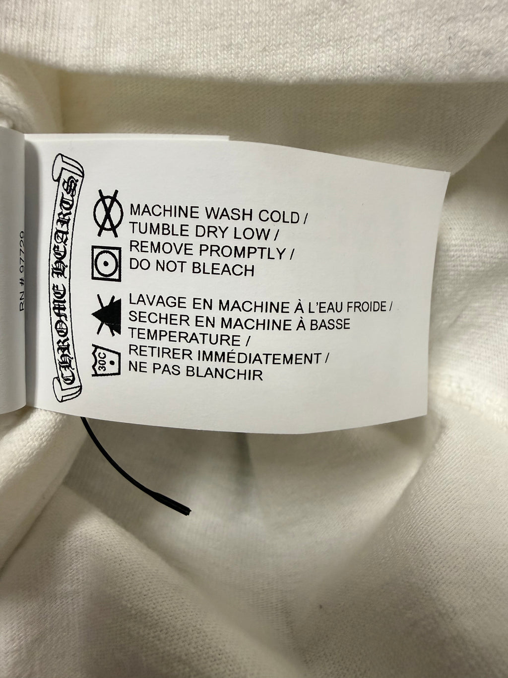 Chrome Hearts White Embroidered Dagger Logo Longsleeve