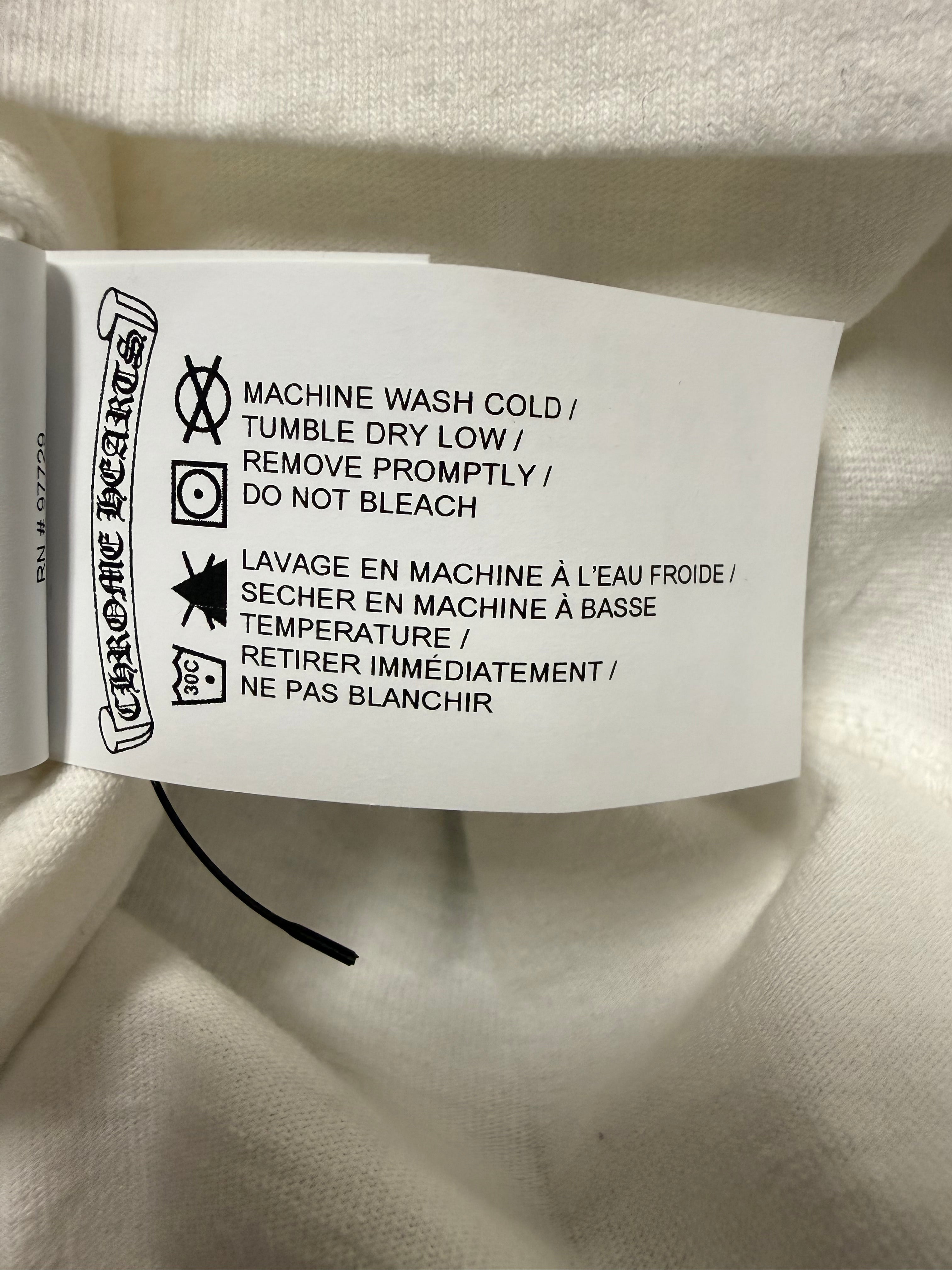 Chrome Hearts White Embroidered Dagger Logo Longsleeve