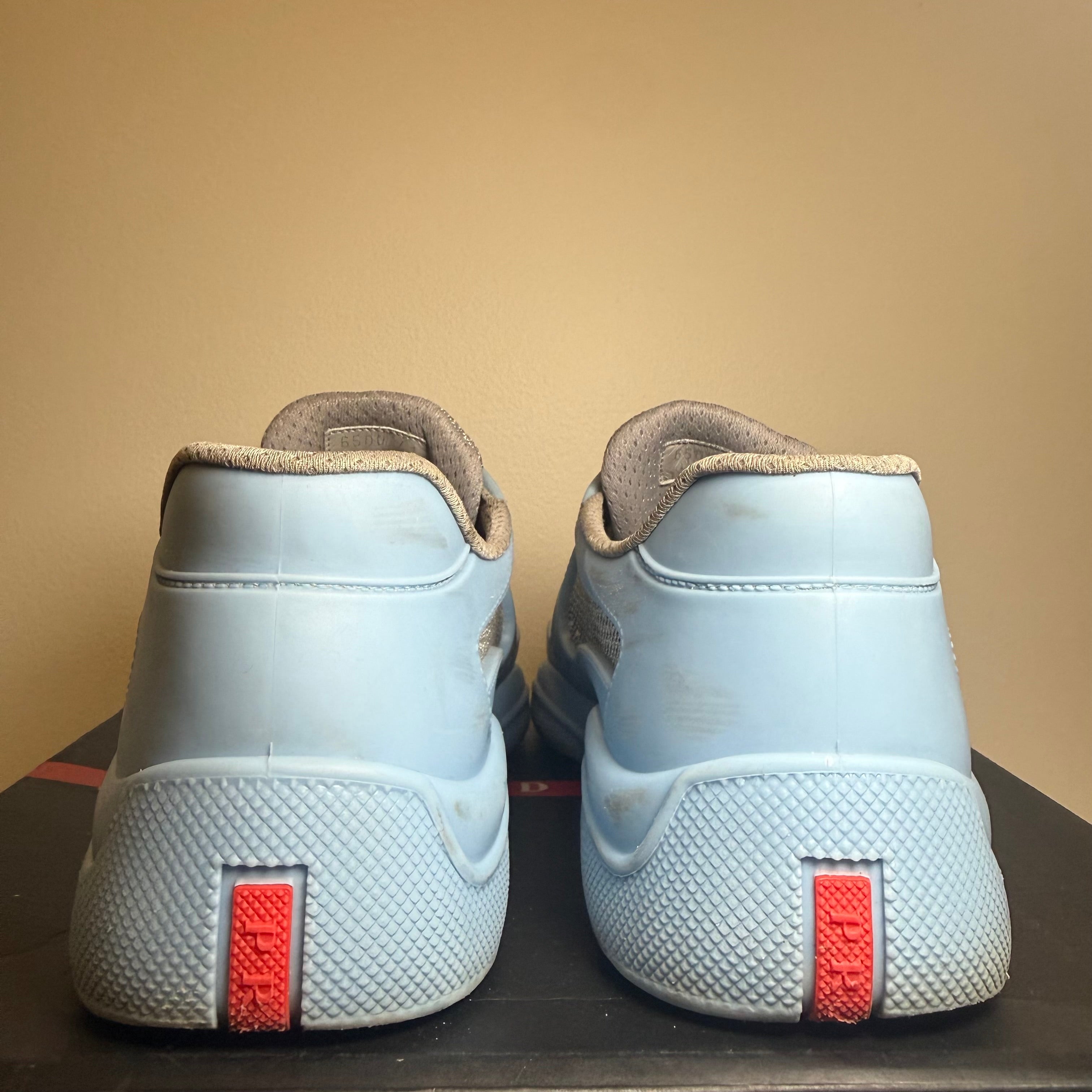 Prada America's Cup Light Blue Soft Rubber Sneaker Sz 8