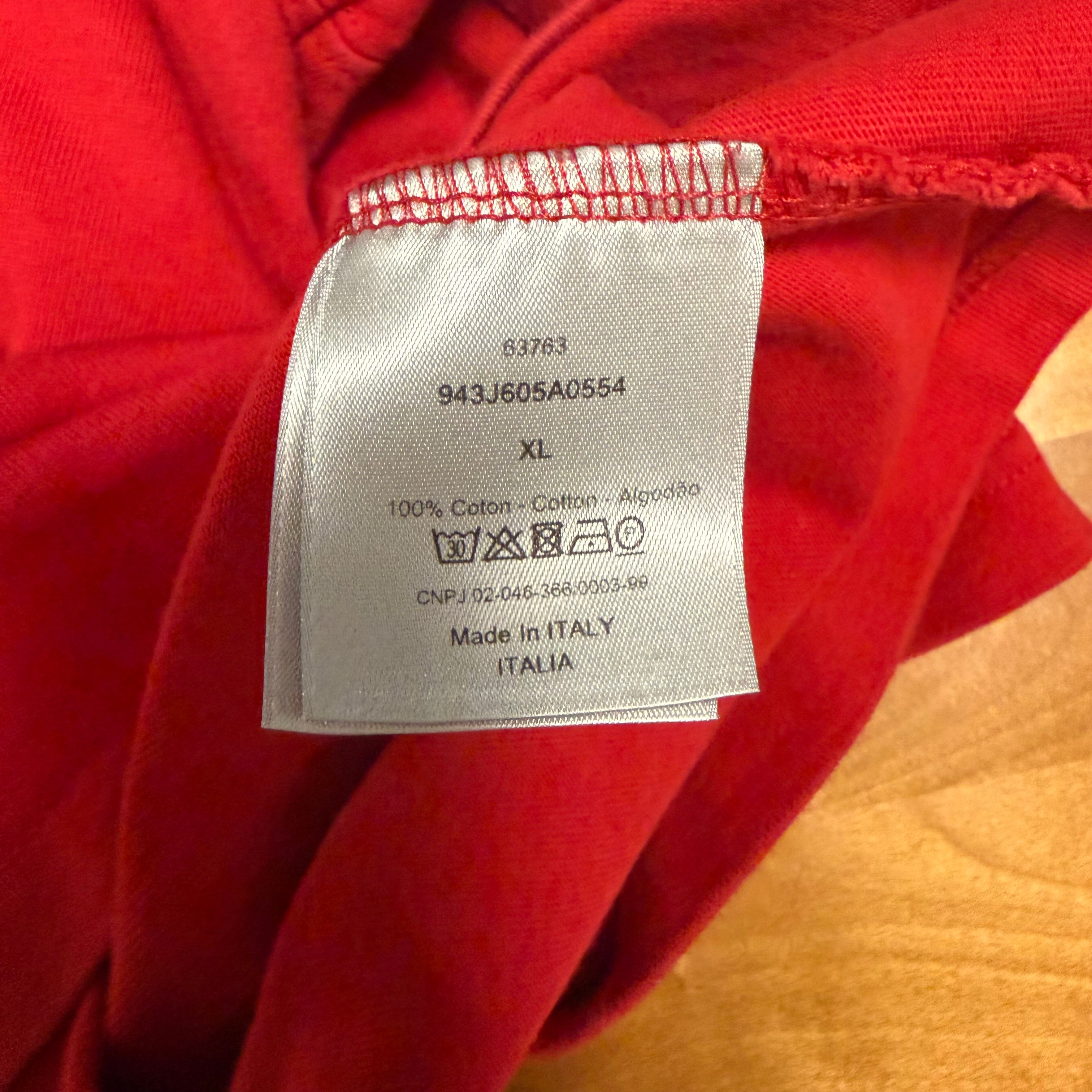 Dior CD Logo Red Tee Sz XL