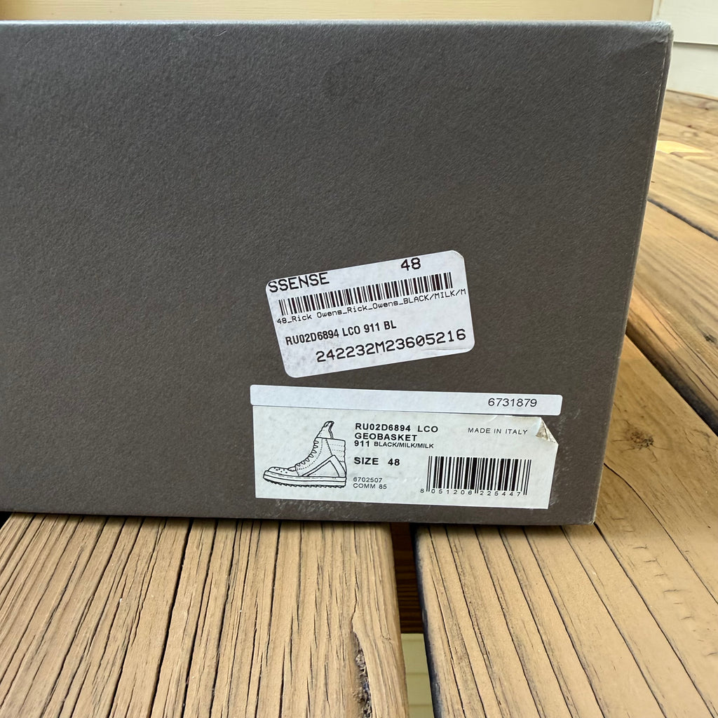 Rick Owens Black Geobasket Size 15 (48)