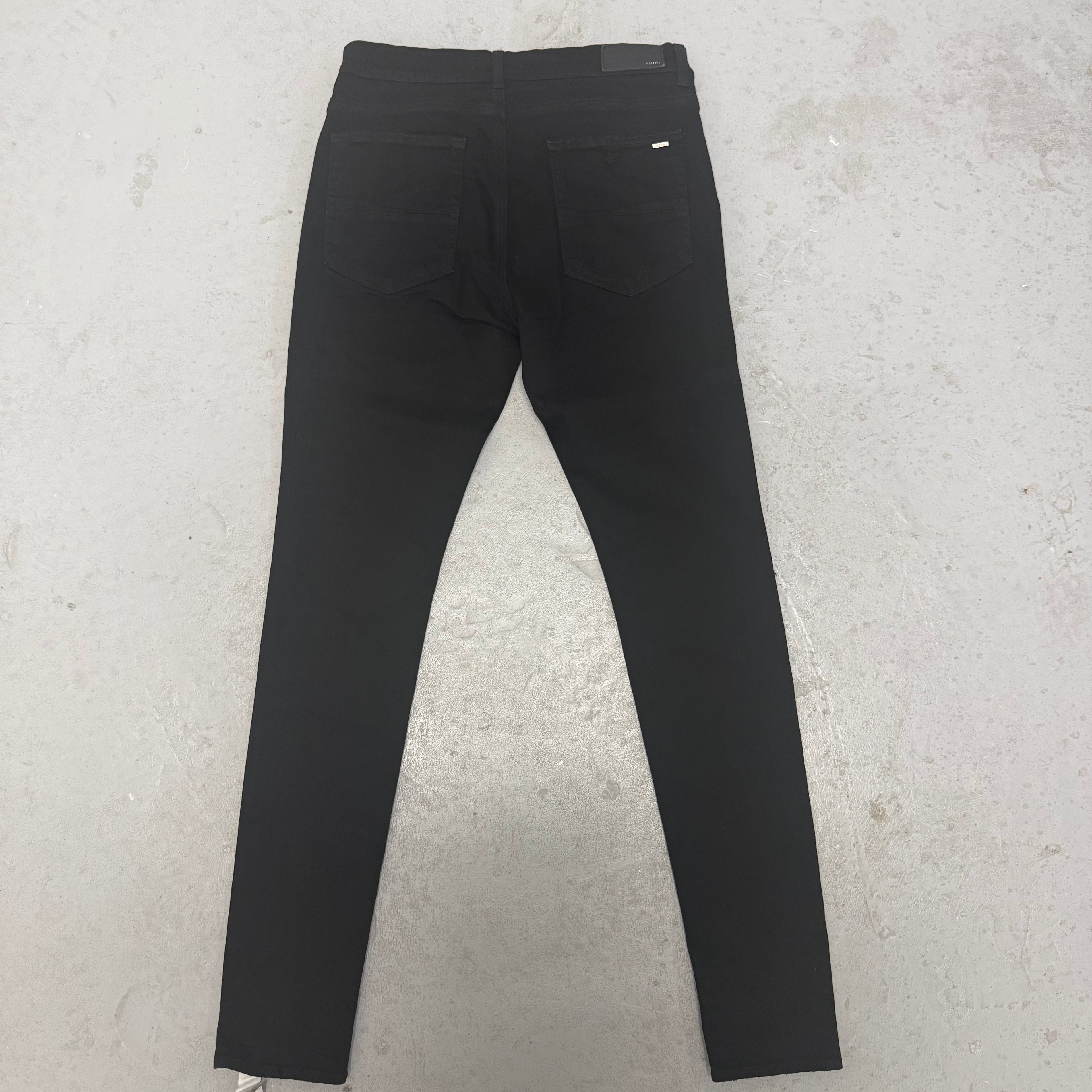 Amiri MX1 Brown Suede Patch Blue Jeans Sz 36