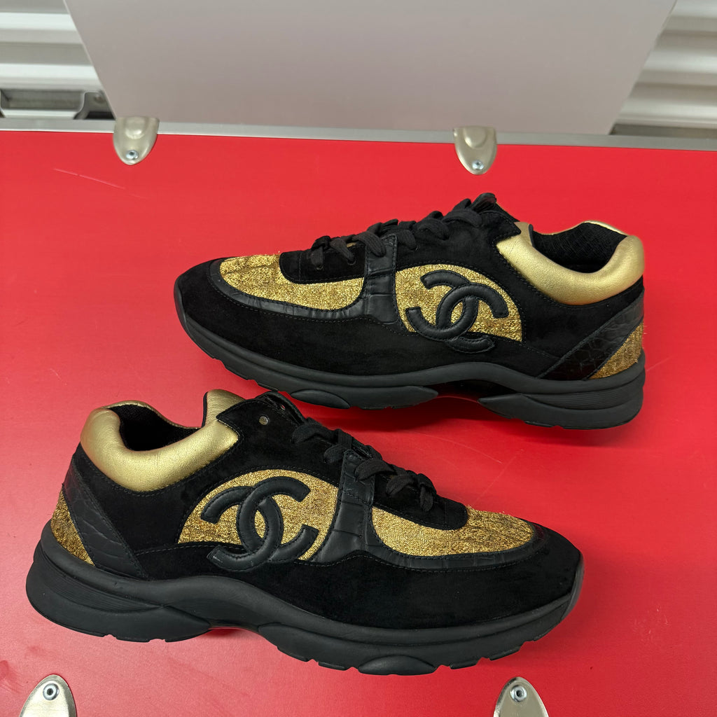 Chanel Black/Gold Trainer Size 11 (44)