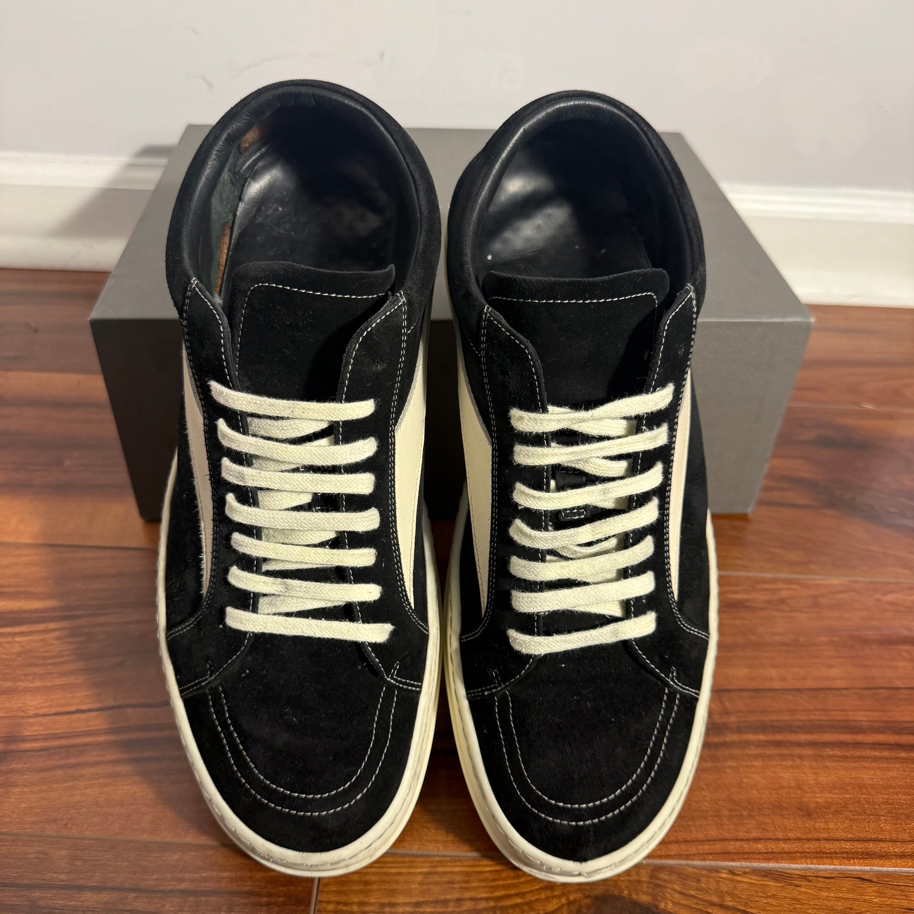 Rick Owens Black Suede Vintage Sneaker Size 13 (46)