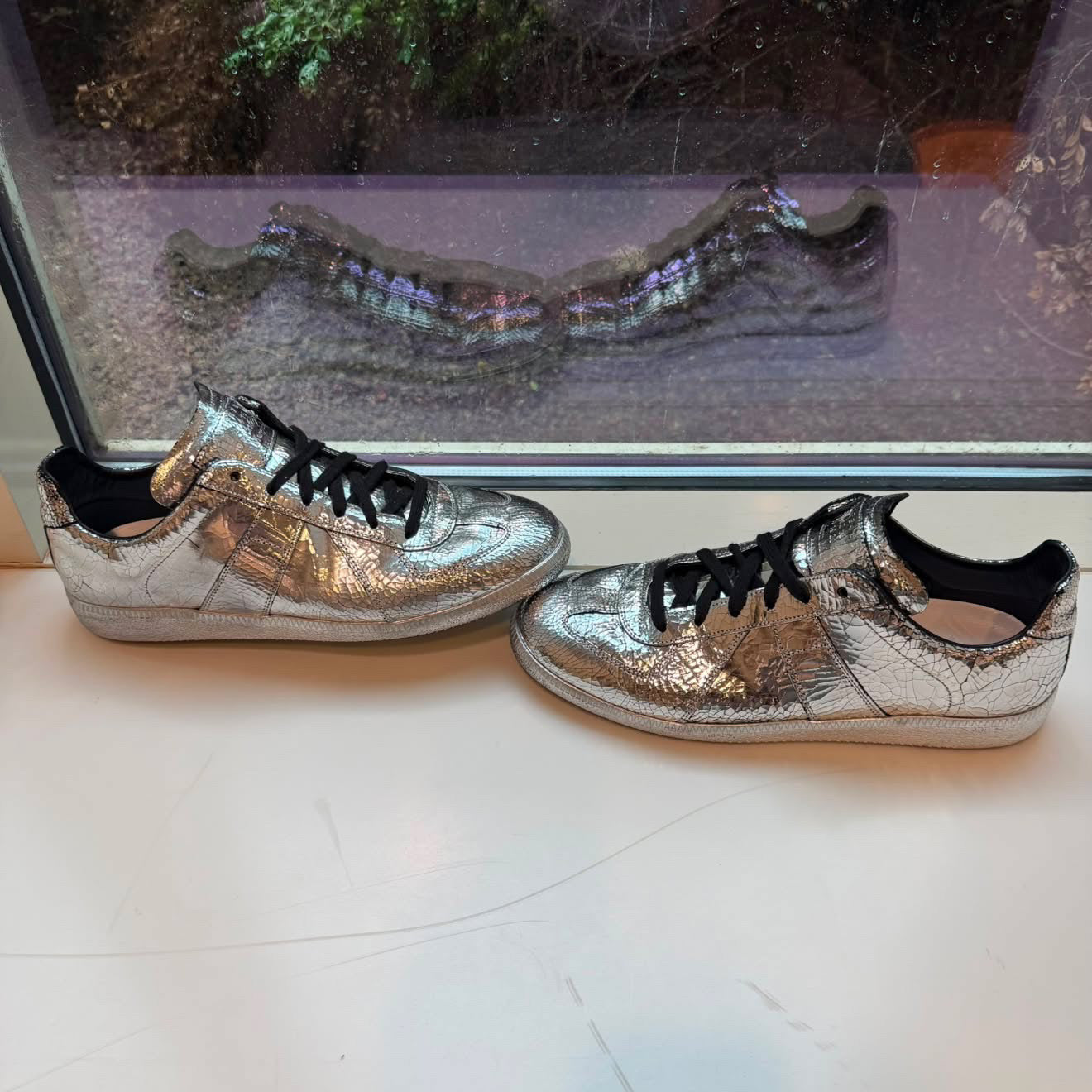 Maison Marigela Silver Metallic Gats Size 12 (45)