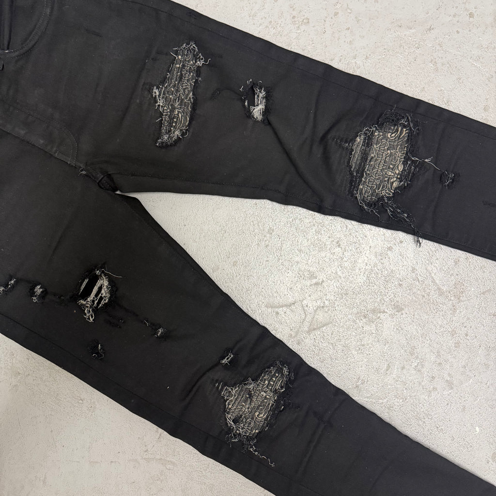 Amiri MX1 Bandana Black Denim Jeans Size 28