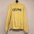 Celine Yellow Cotton Logo Hoodie Sz XL