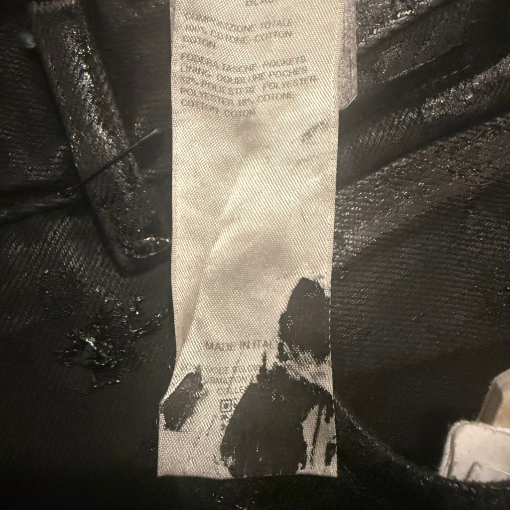 Rick Owens Waxed Black Detroit Cut Denim Size 31