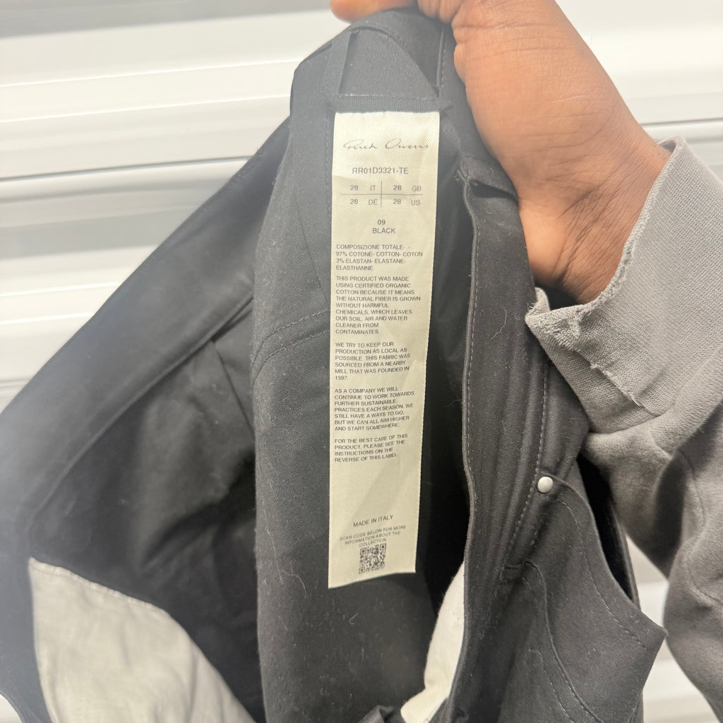Rick Owens Black Stefan Cargos Size 28