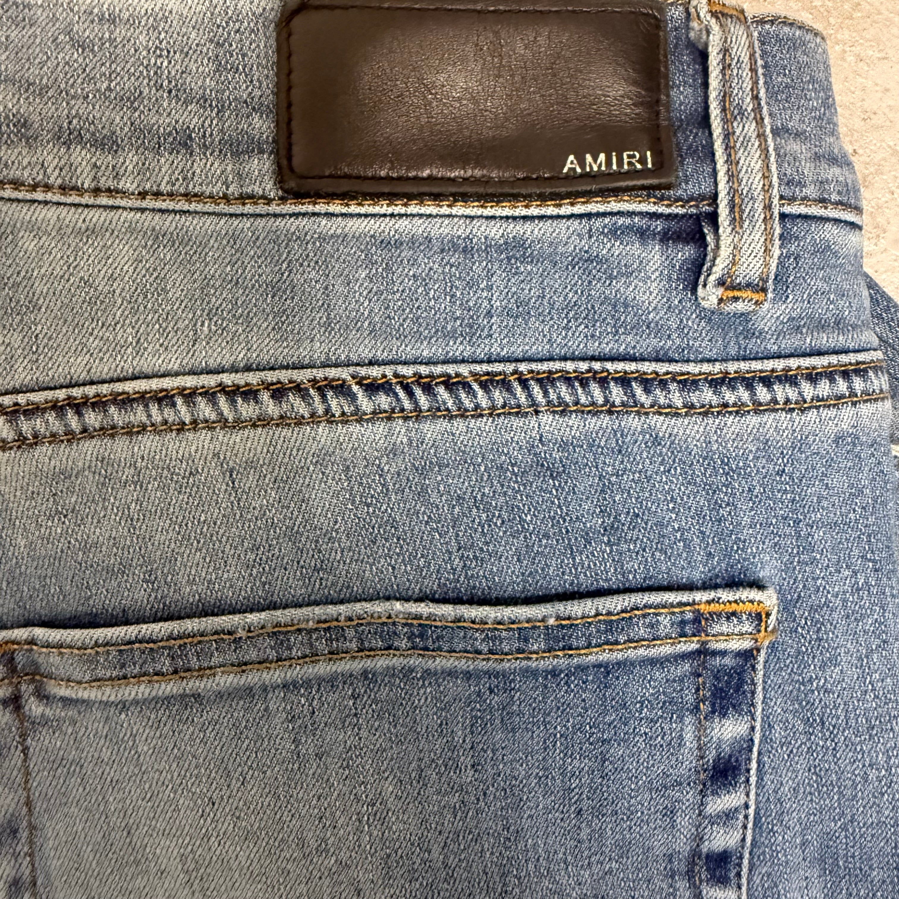 Amiri MX1 Blue Denim Patch Blue Denim Sz 38