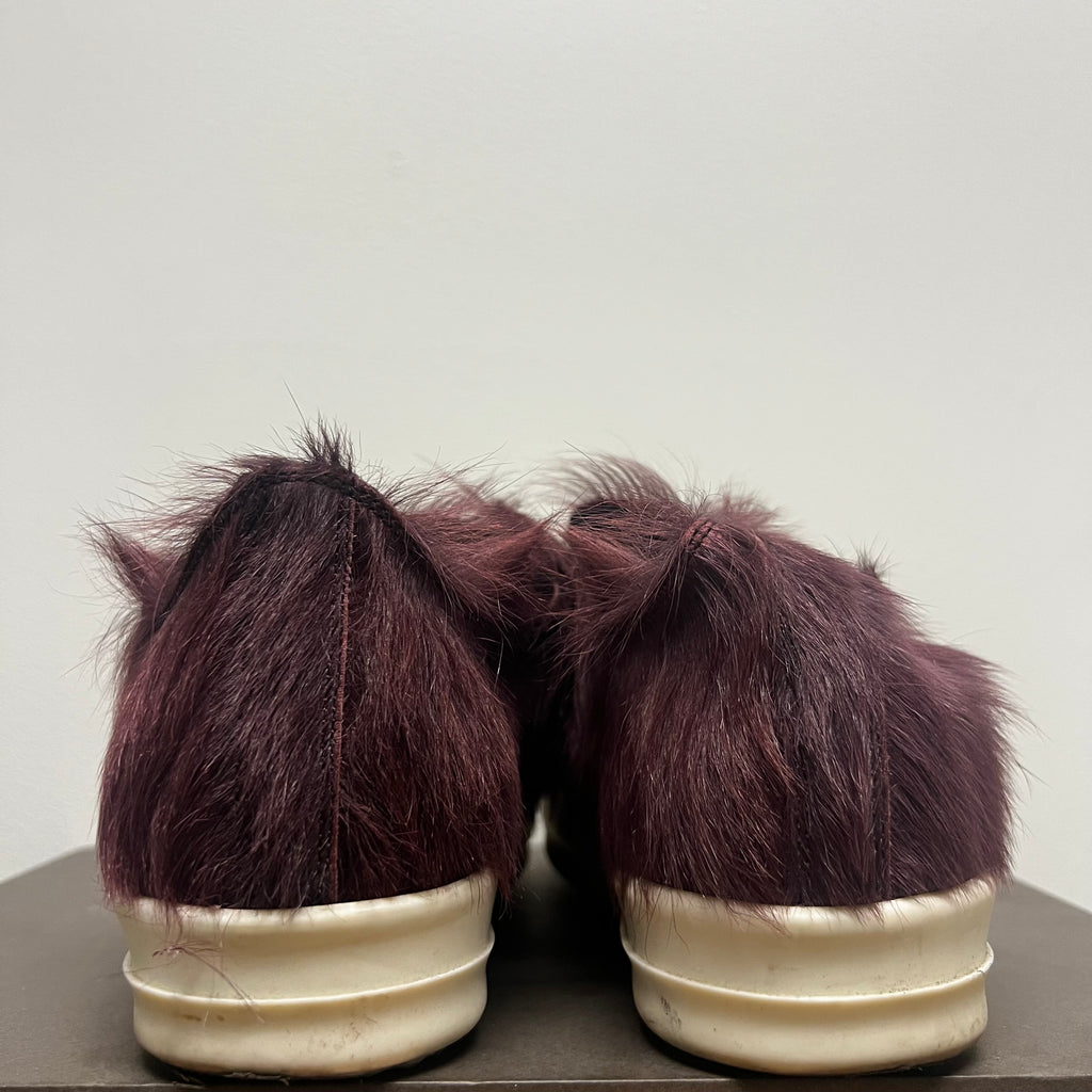 Rick Owens Pony Hair Low Ramones Amethyst/Milk Sz 7 (39.5 EU)