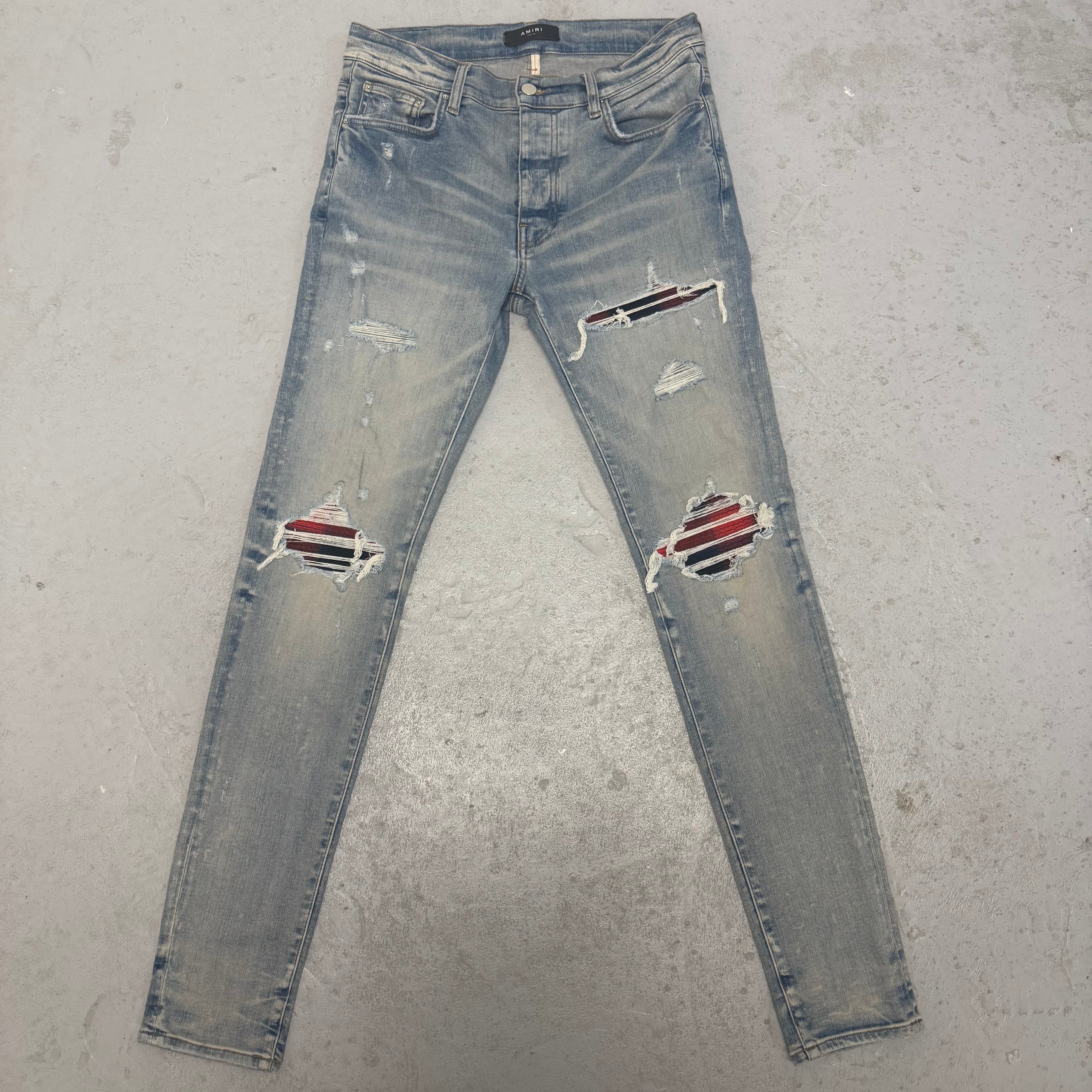 Amiri MX1 Clay Indigo Red Jeans Sz 32