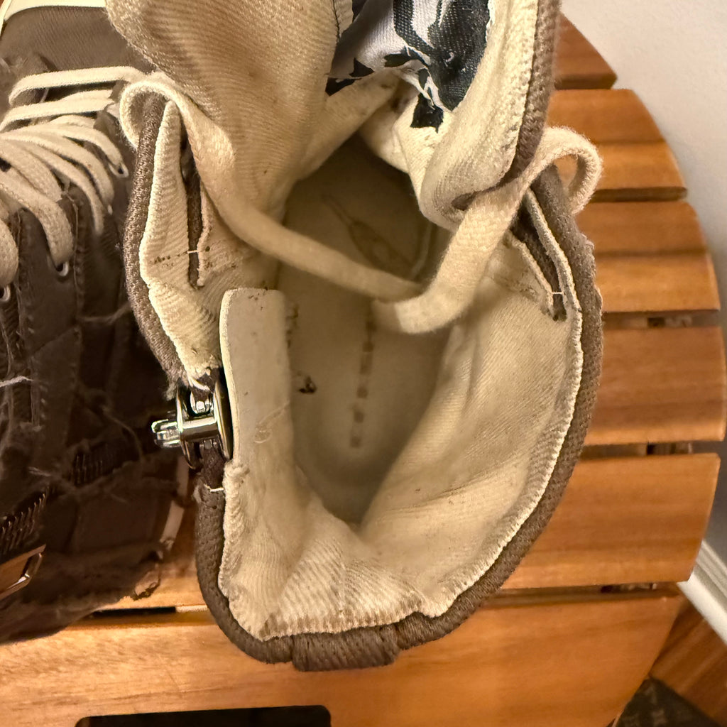 Rick Owens Brown Slashed Denim Sneaker Size 8