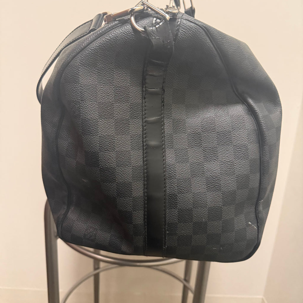Louis Vuitton Damier Graphite Keepall Bandoulière Leather 45