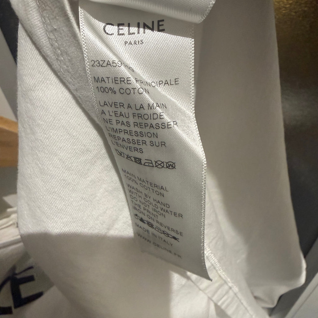 Celine White T-Shirt Size Large