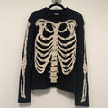Saint Laurent Paris SLP FW18 Skeleton Jacquard Intarsia Knit Sweater Sz Large