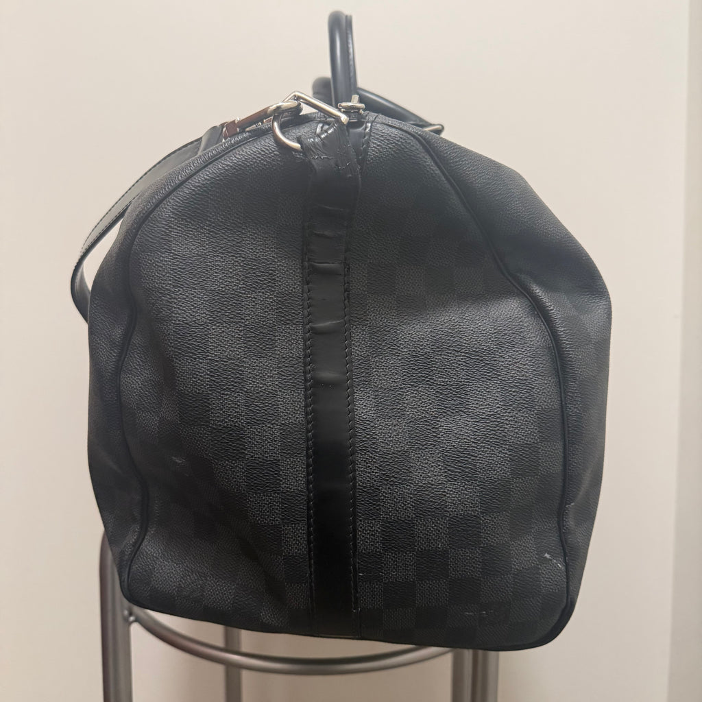 Louis Vuitton Damier Graphite Keepall Bandoulière Leather 45