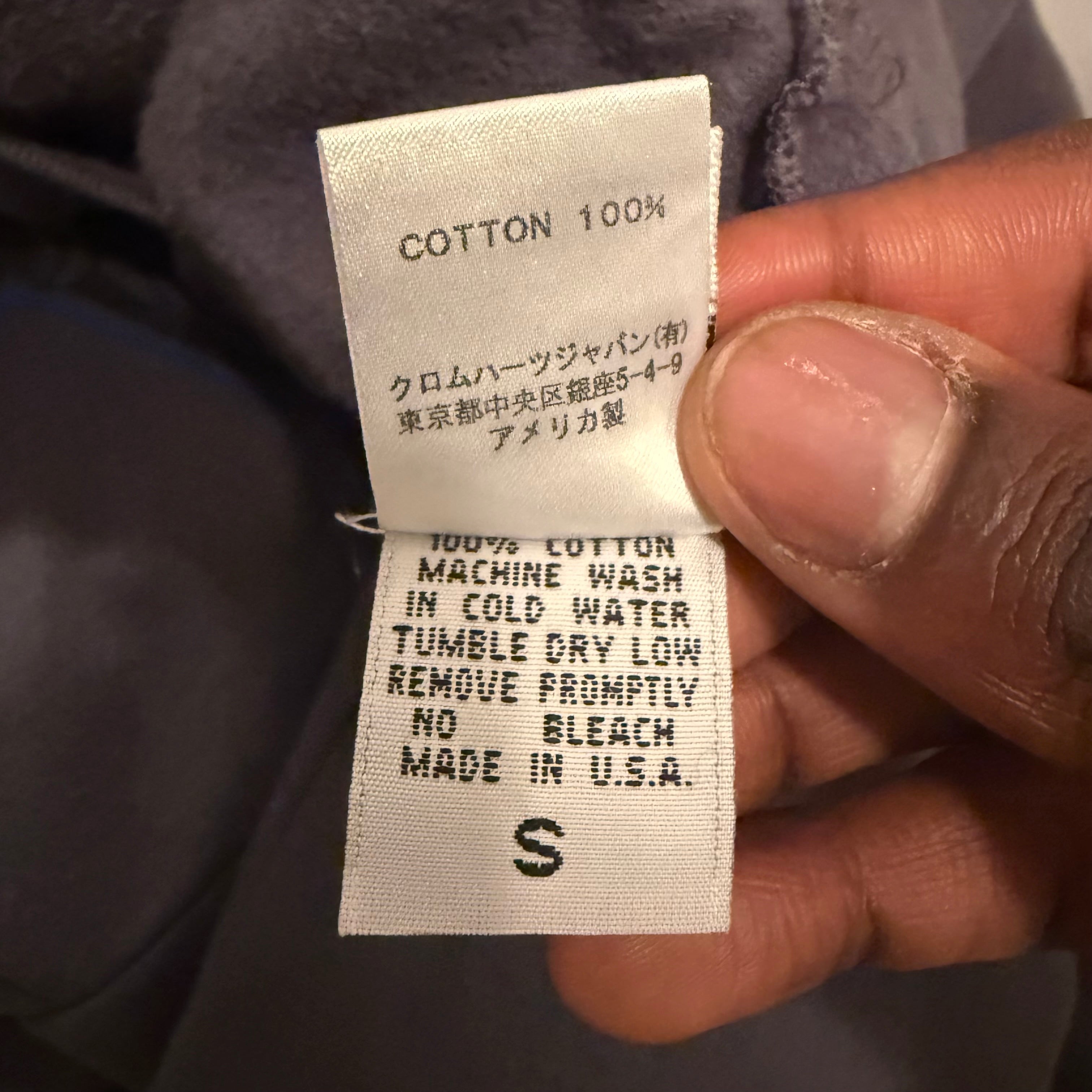 Chrome Hearts Blue Cross Zip-up Hoodie Size Small