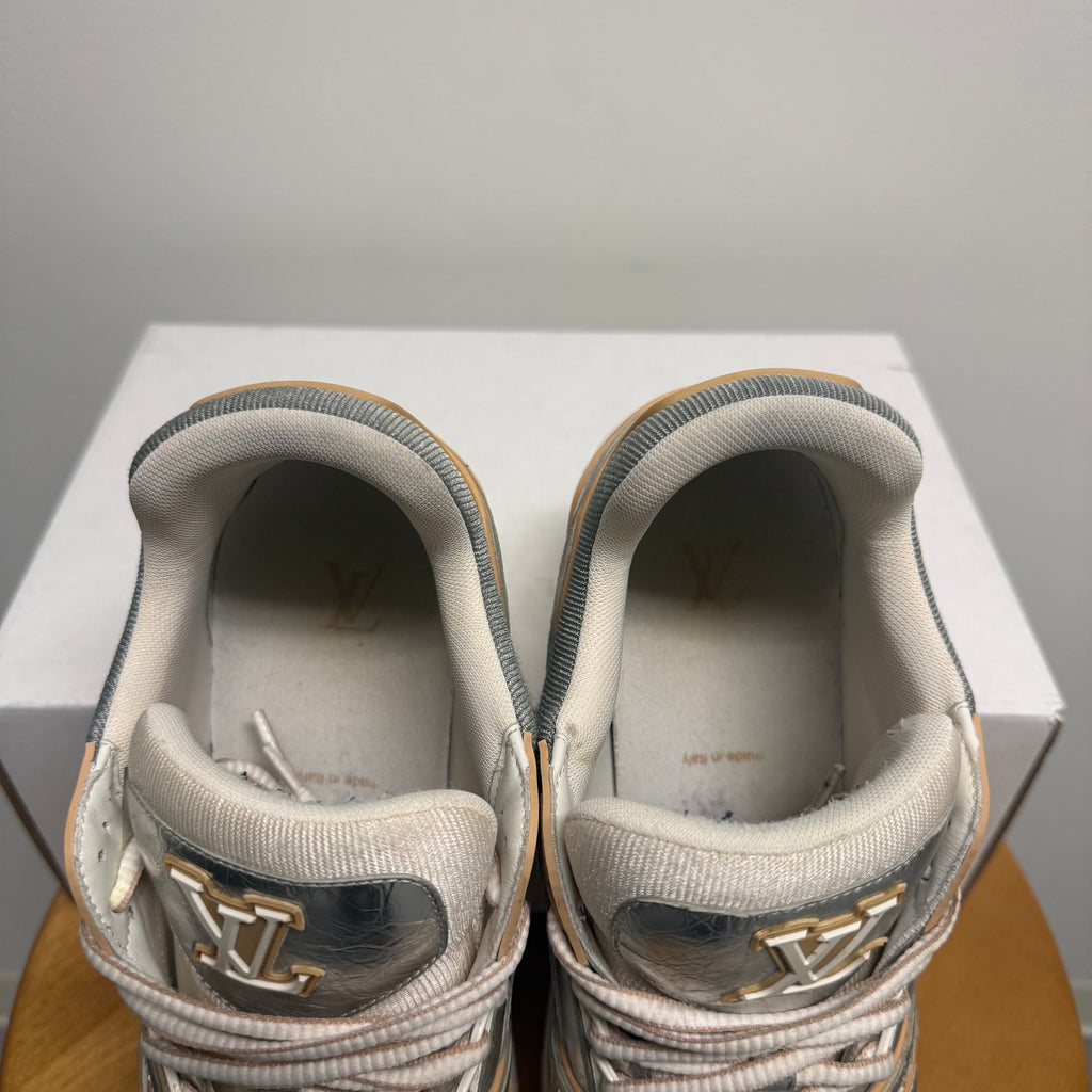 Louis Vuitton Tan Silver Trainer Sz 10 (8.5 LV)