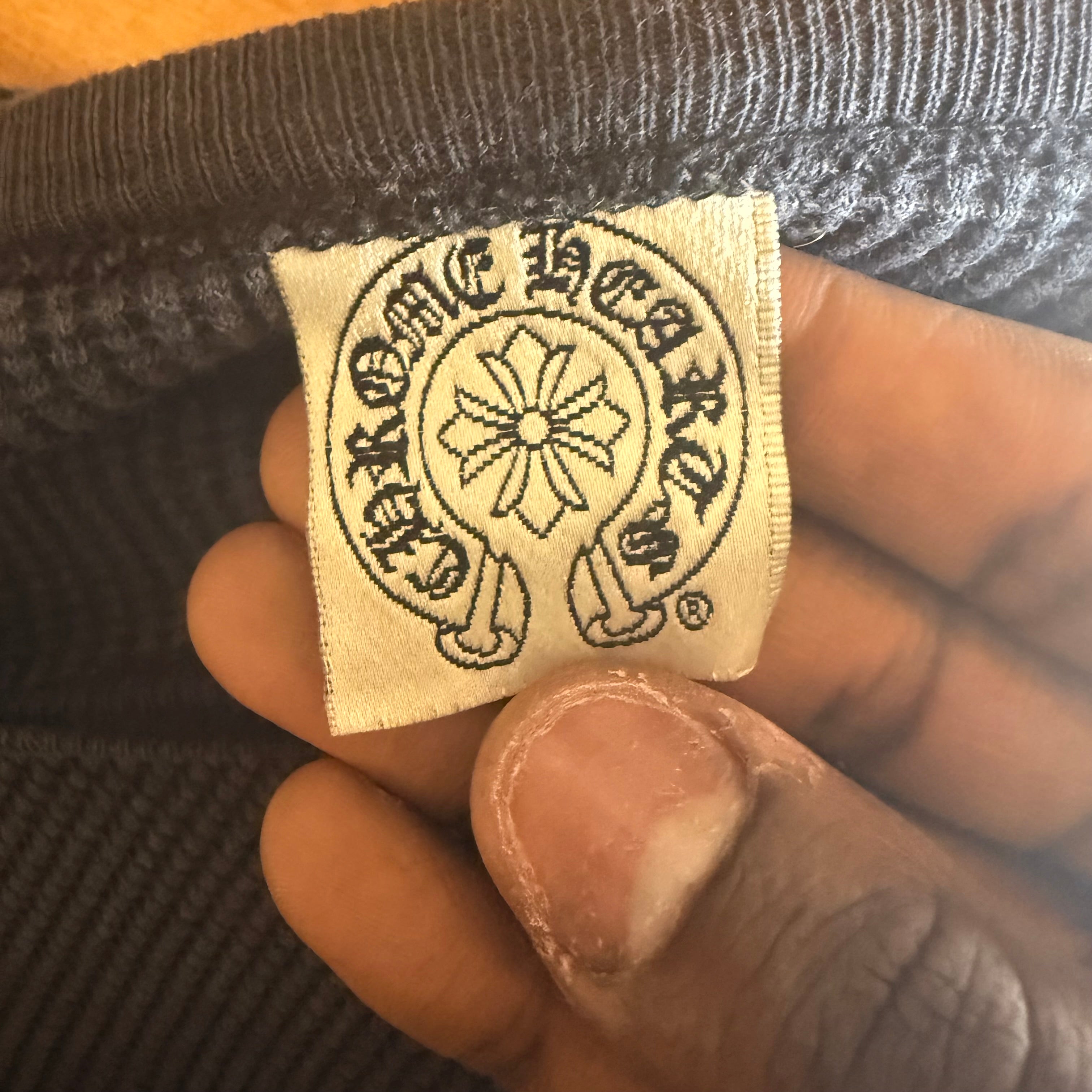 Vintage Chrome Hearts Black Dagger Fuck You Waffle Thermal Size Medium