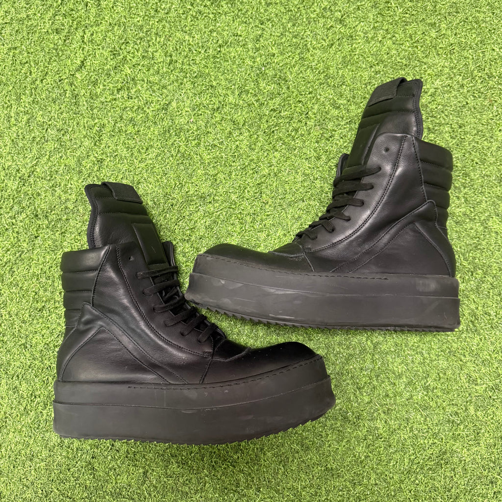 Rick Owens Triple Black Mega Bumper Geobasket Size 9