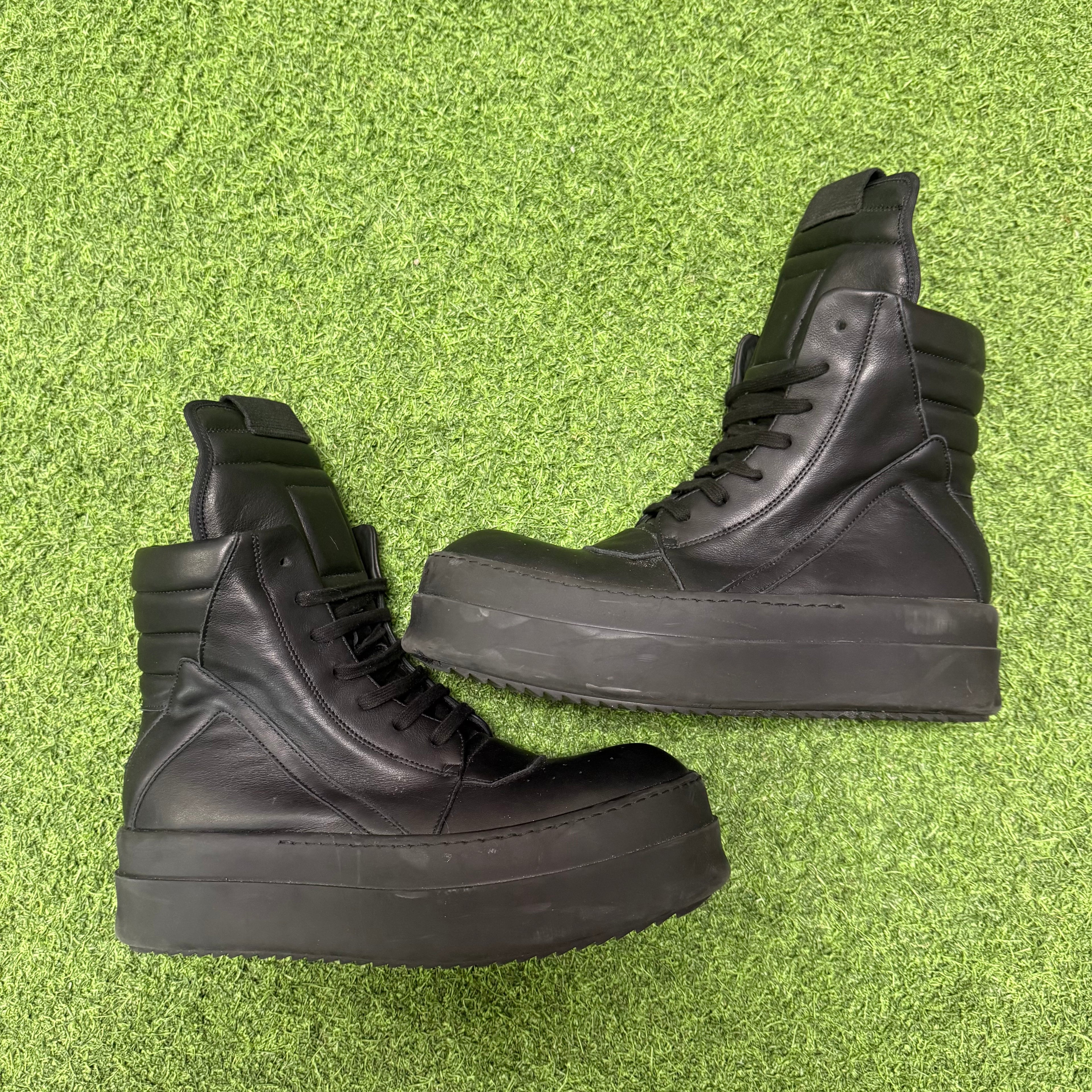 Rick Owens Triple Black Mega Bumper Geobasket Size 9