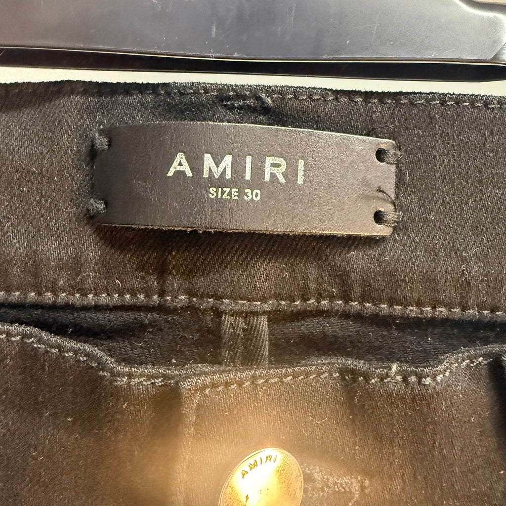 Amiri MX1 Brown Patch Black Denim Size 30