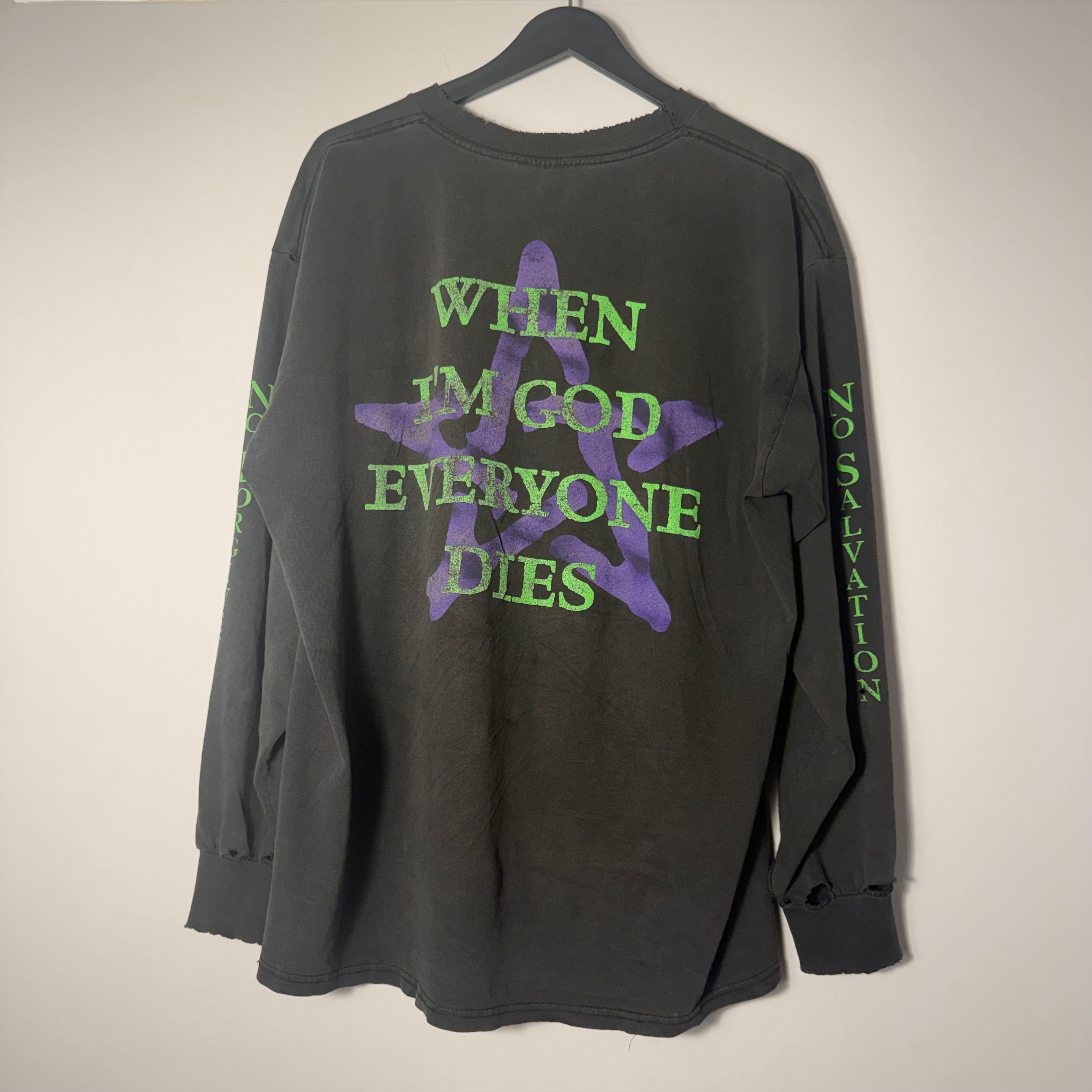 Vintage Marilyn Manson 90s Longsleeve T-shirt When Im God Everyone Dies Size XL