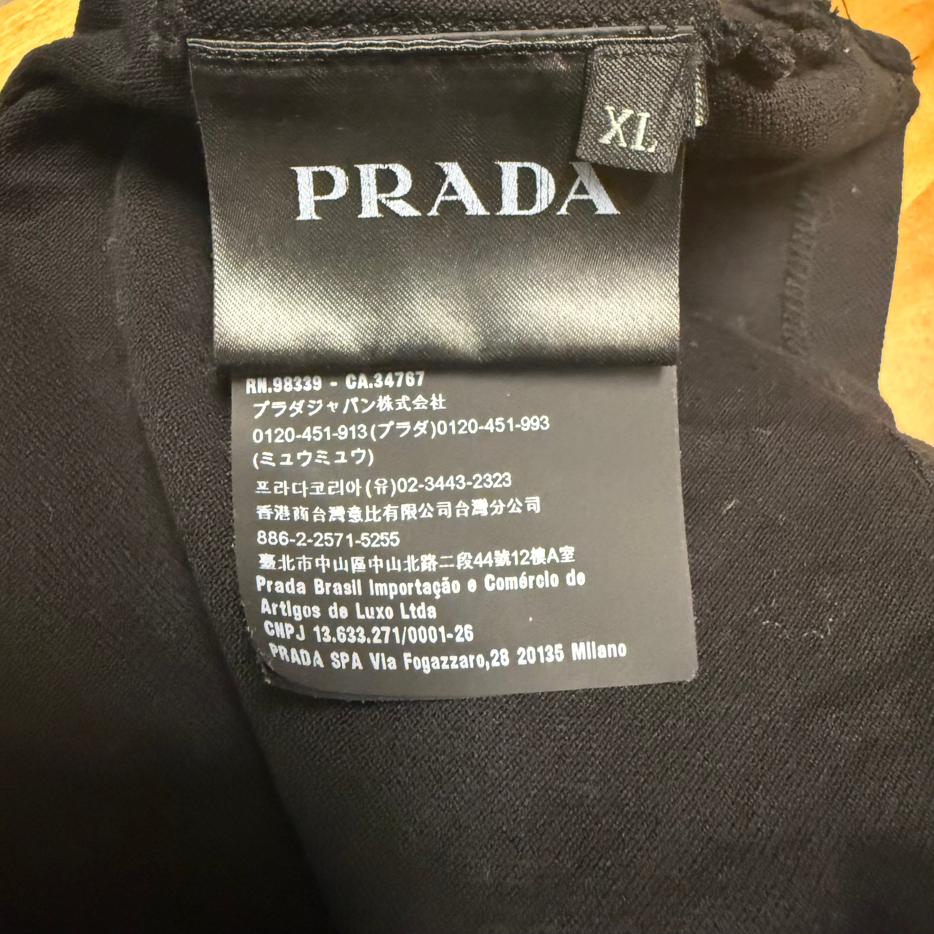 Prada Pique Polo Shirt Black Sz XL