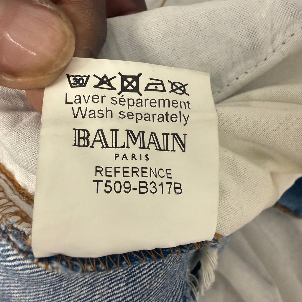 Balmain AW11 Decarnin Paint Splatter Denim Size 31