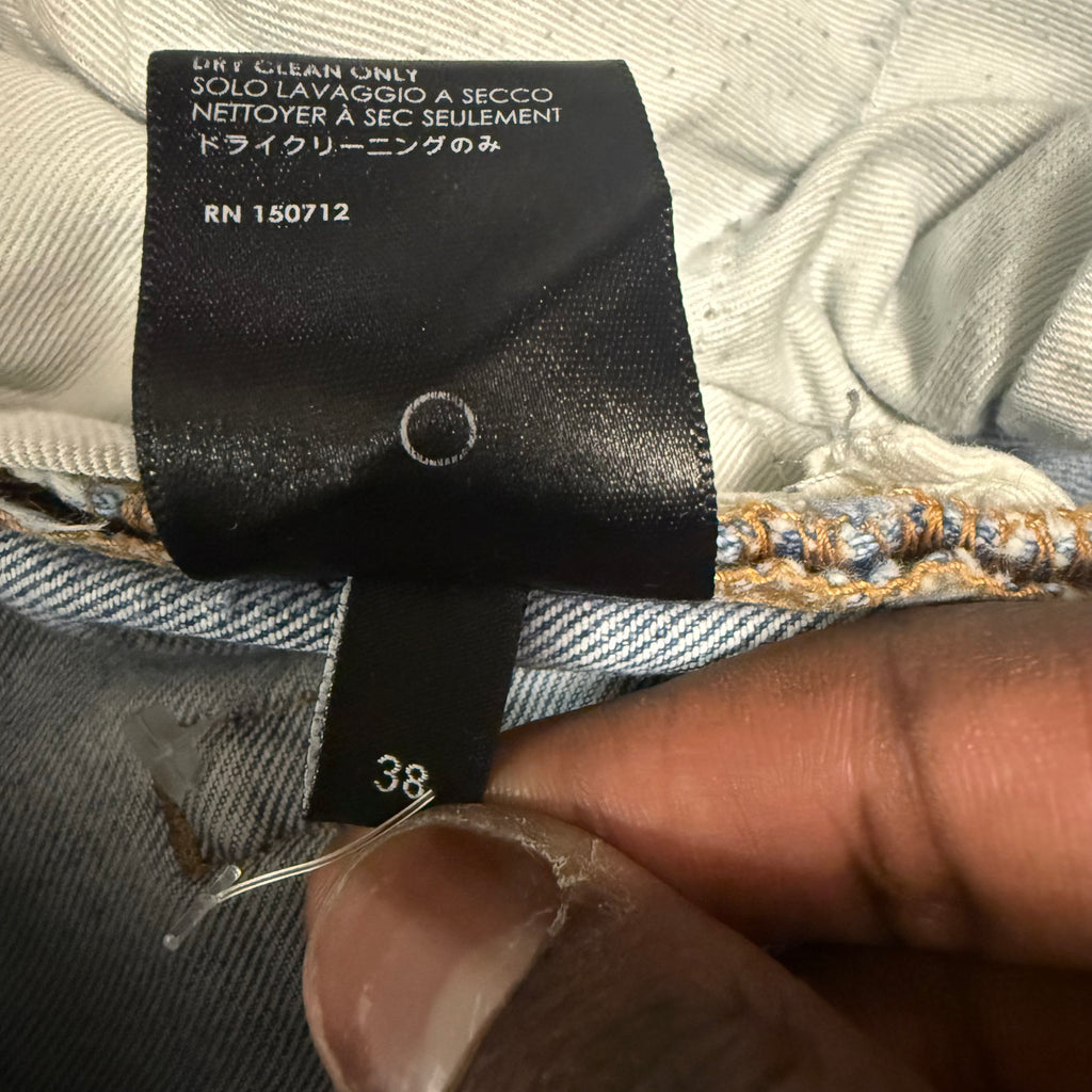 Amiri MX1 White Patch Blue Denim Sz 38