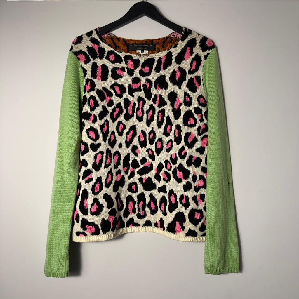 Comme Des Garcon Homme Plus Leopard Knit Sweater