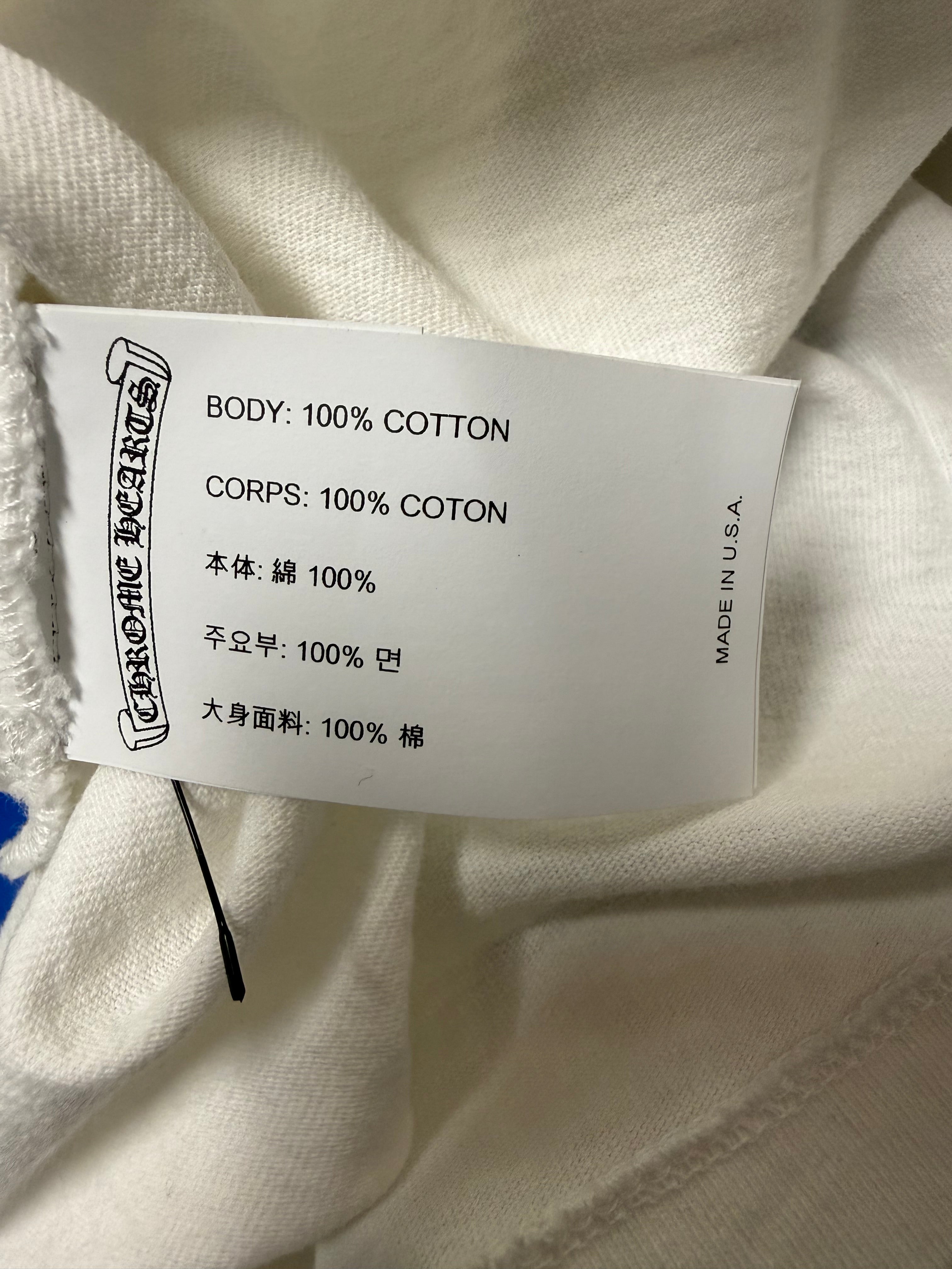 Chrome Hearts White Embroidered Dagger Logo Longsleeve