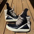 Rick Owens Jumbo Lace Black/Milk Geobasket Size 9