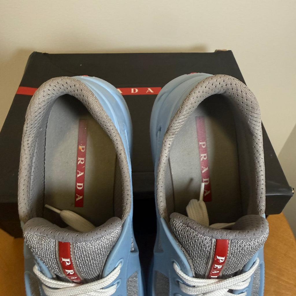 Prada America's Cup Light Blue Soft Rubber Sneaker Sz 8