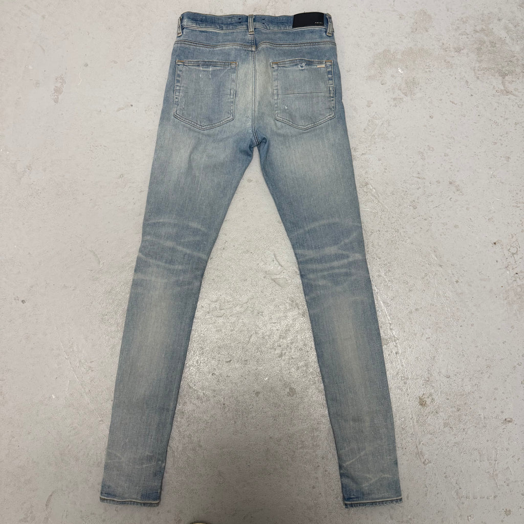 Amiri MX1 Pink Patch Blue Denim Sz 30