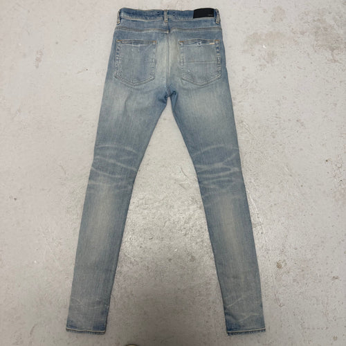 Amiri MX1 Pink Patch Blue Denim Sz 30
