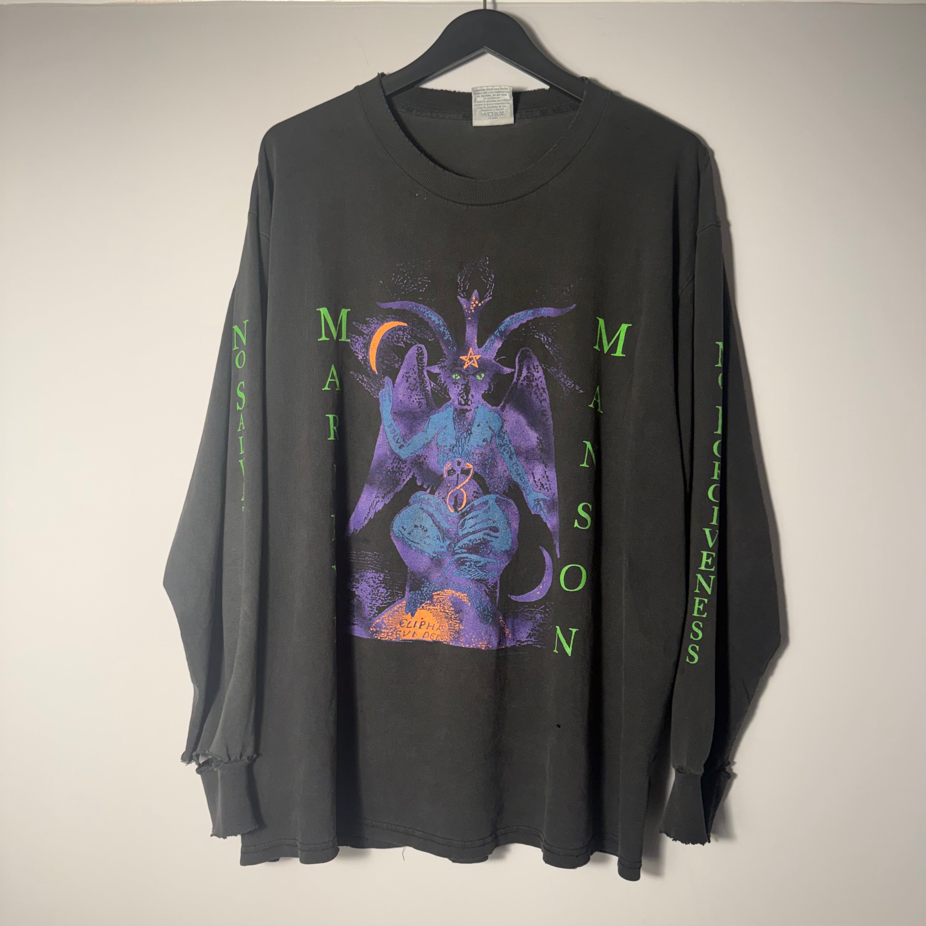 Vintage Marilyn Manson 90s Longsleeve T-shirt When Im God Everyone Dies Size XL