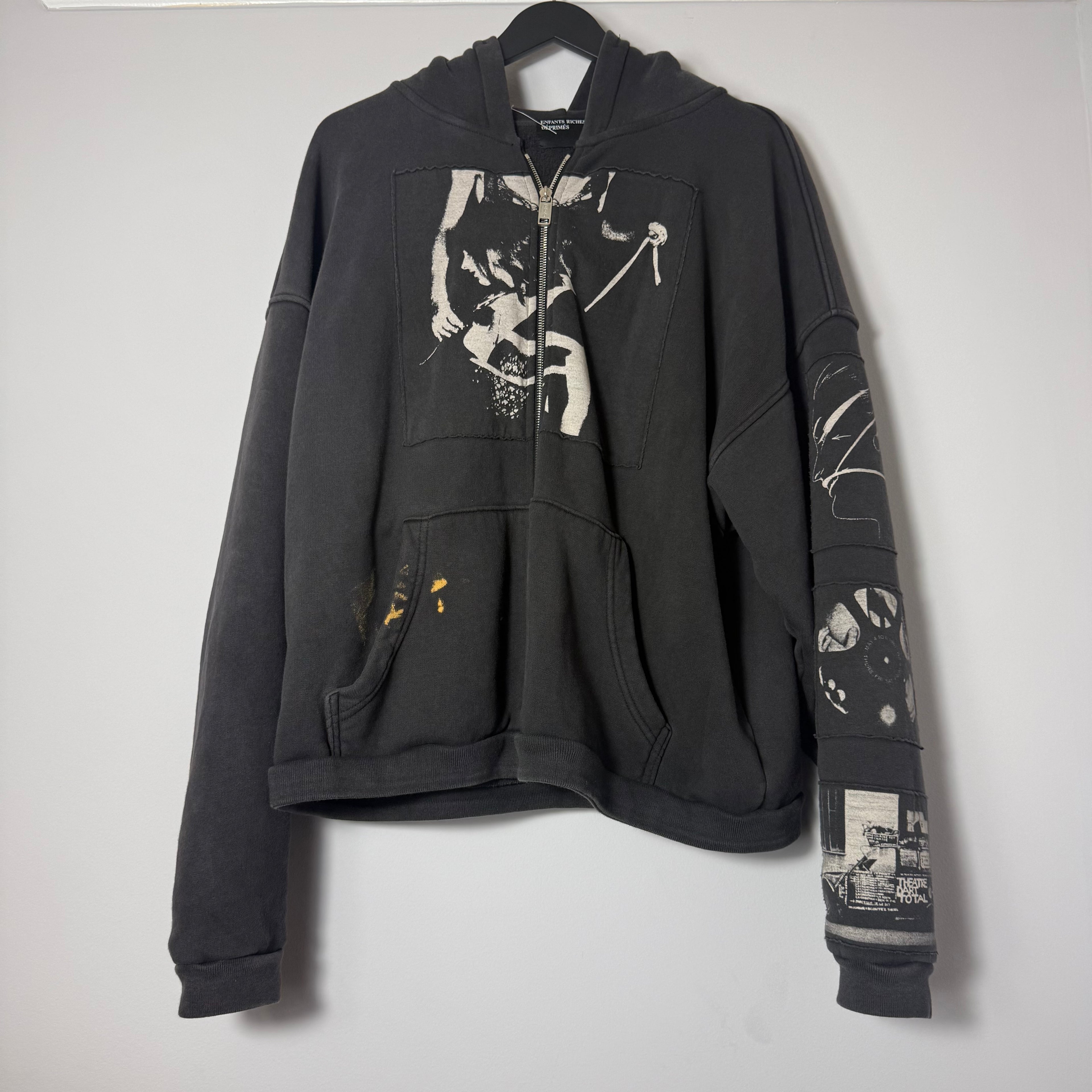 Enfants Riches Deprimes Black Asphyxiation Zip Up Size Medium