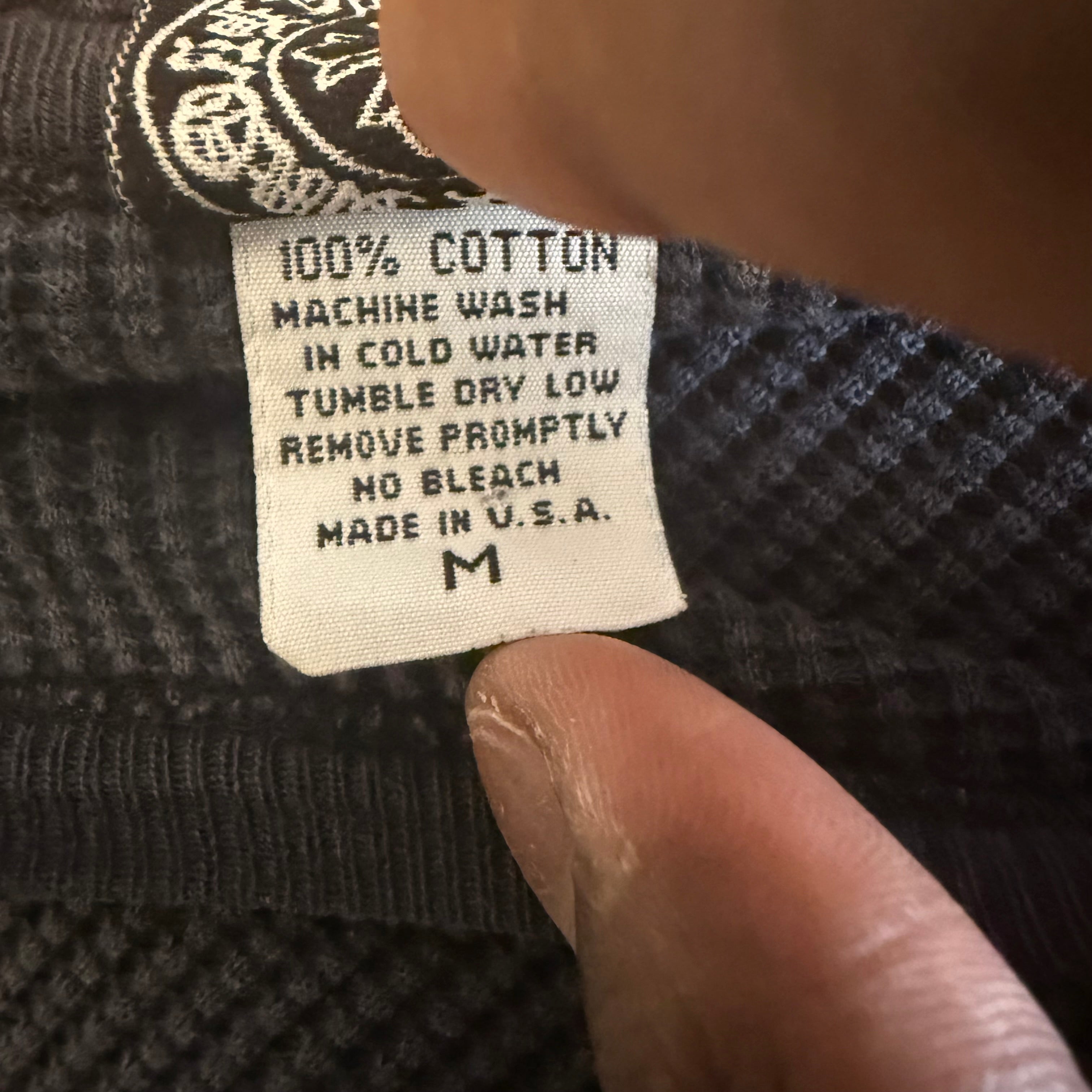 Vintage Chrome Hearts Black Dagger Fuck You Waffle Thermal Size Medium