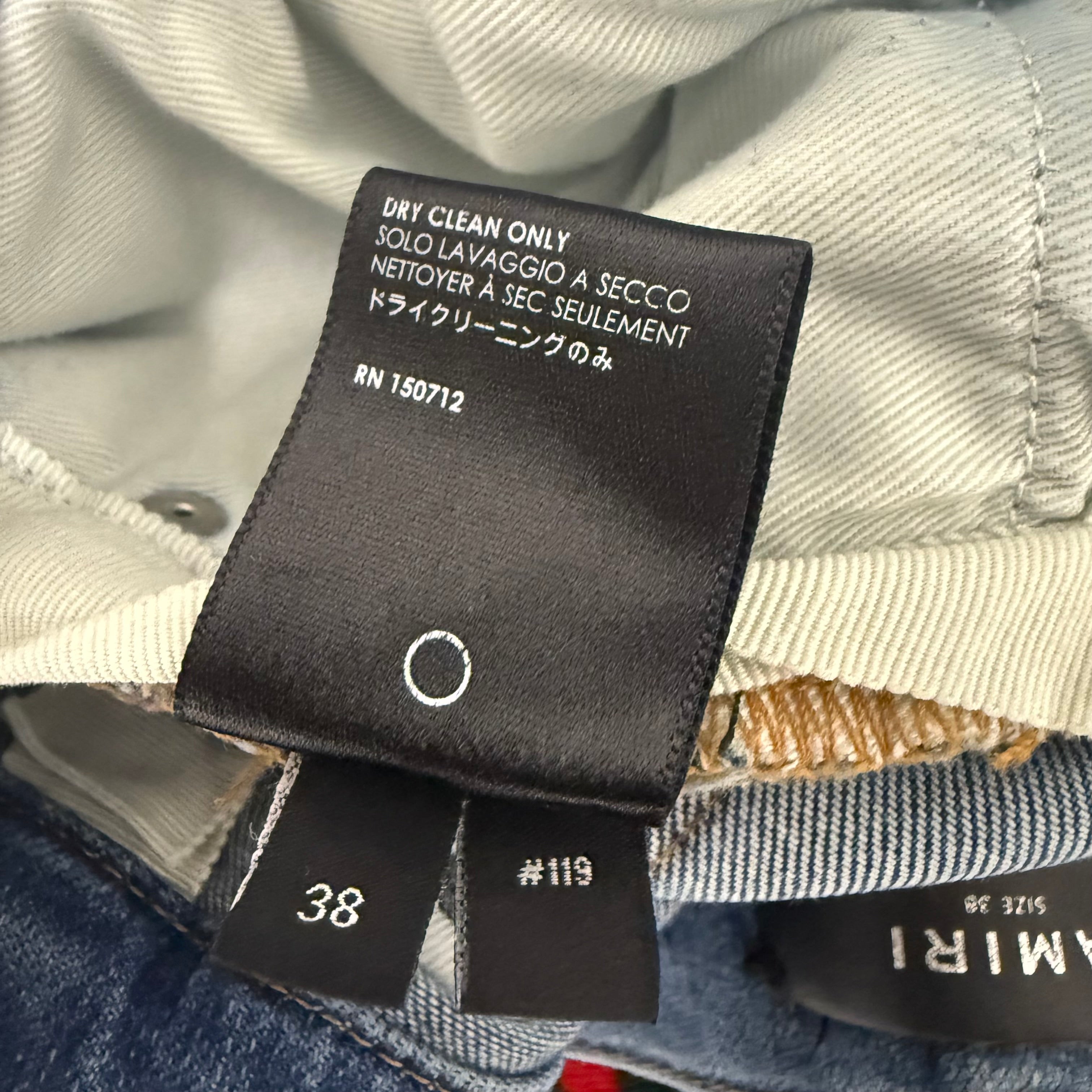 Amiri MX1 Blue Denim Patch Blue Denim Sz 38