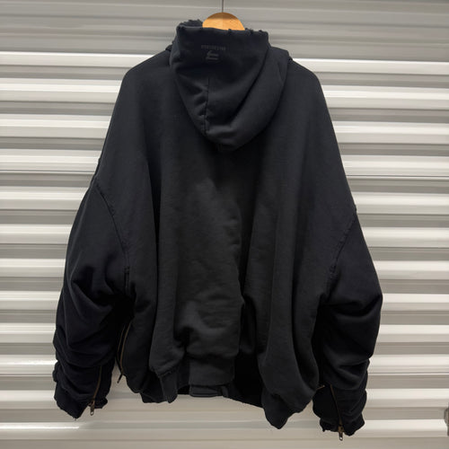 Balenciaga Black Oversized Bomber Hoodie Size XS