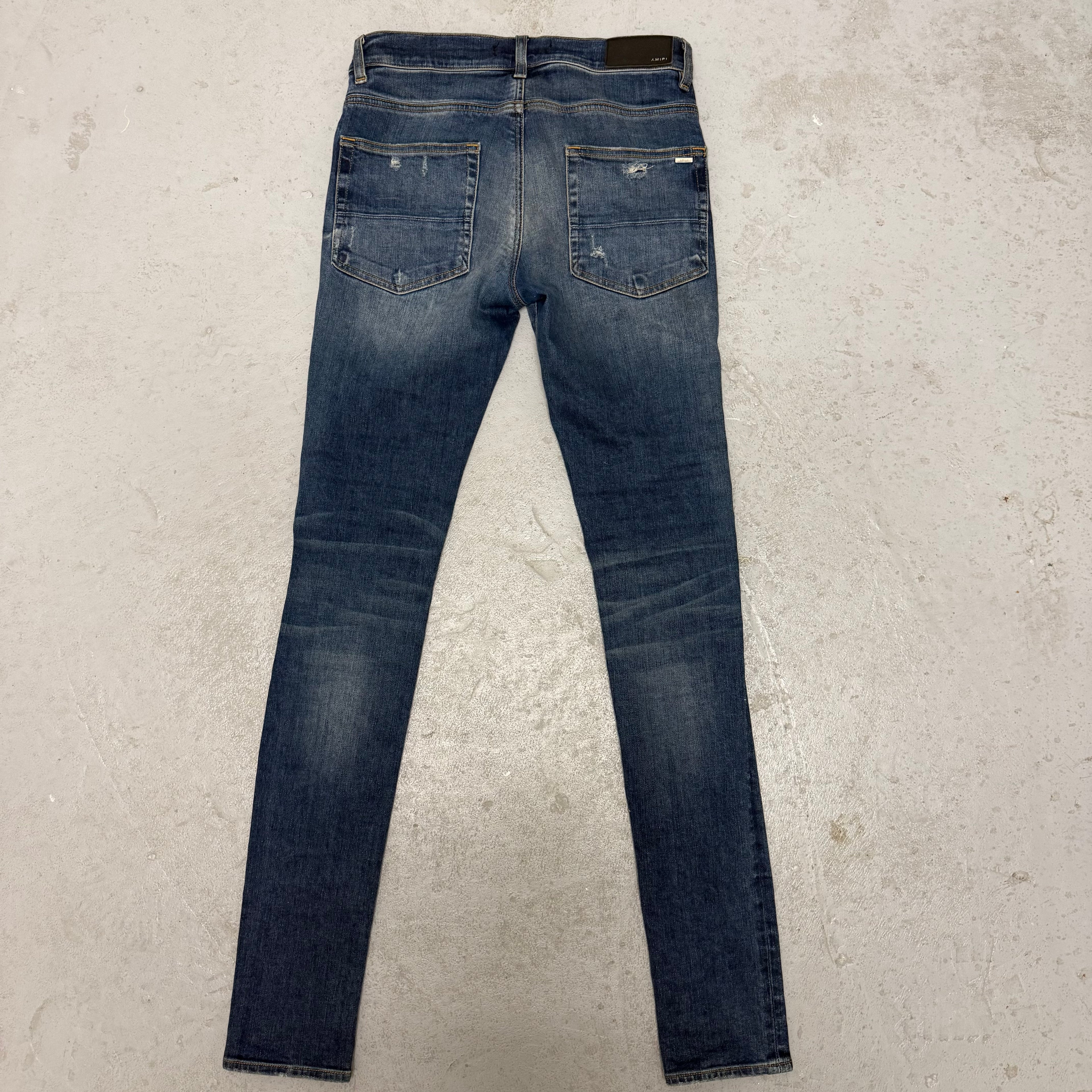 Amiri MX1 Blue Plaid Blue Denim Jeans Size 29