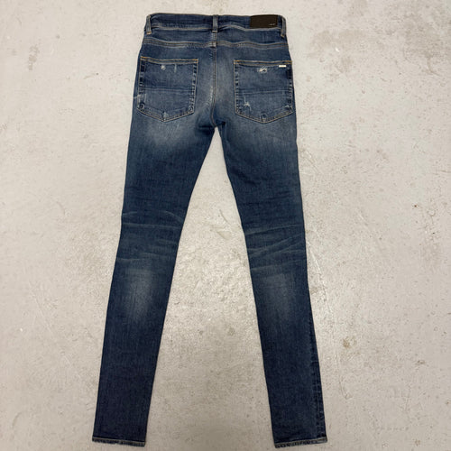 Amiri MX1 Blue Plaid Blue Denim Jeans Size 29