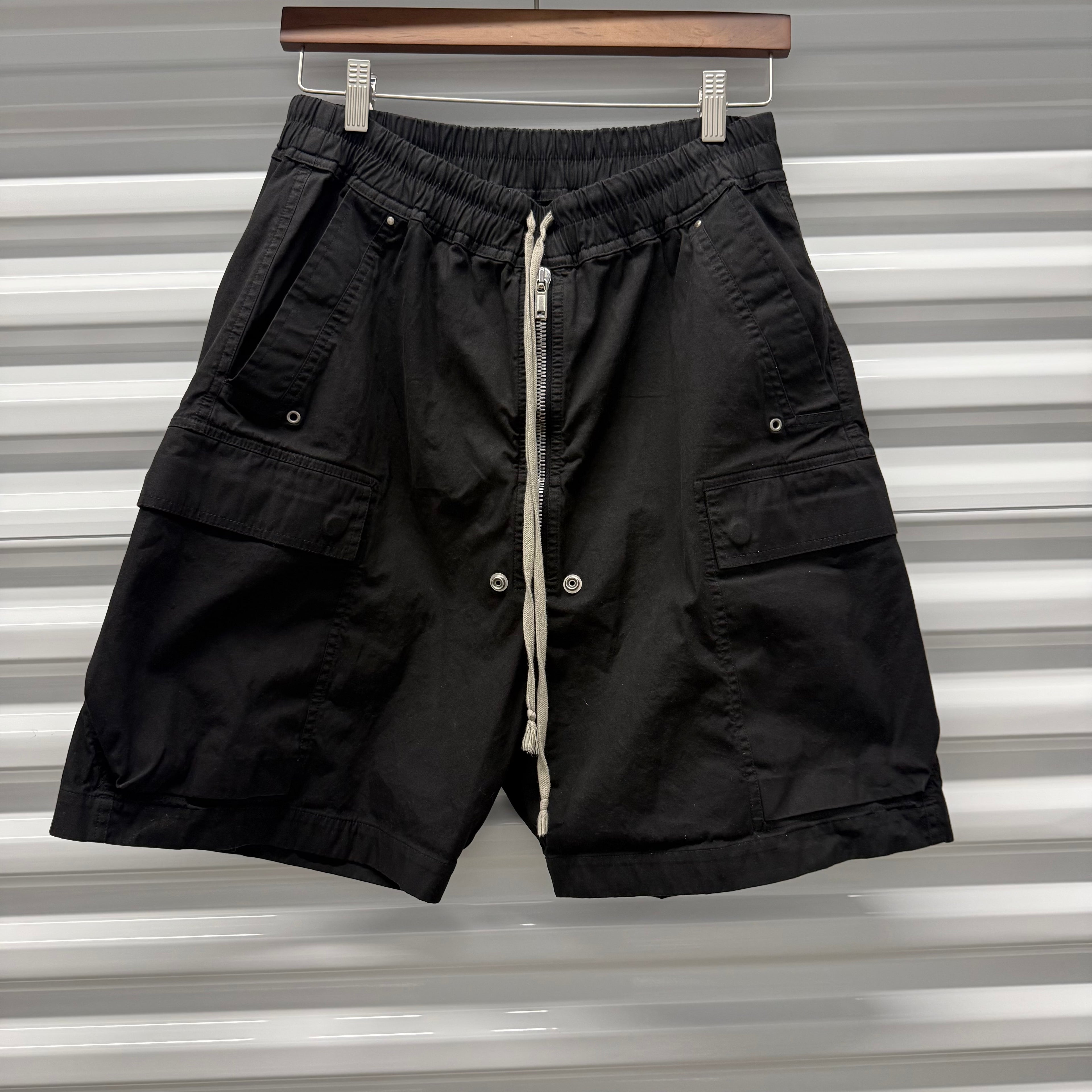 Rick Owens Black Cargobela Shorts Size 48