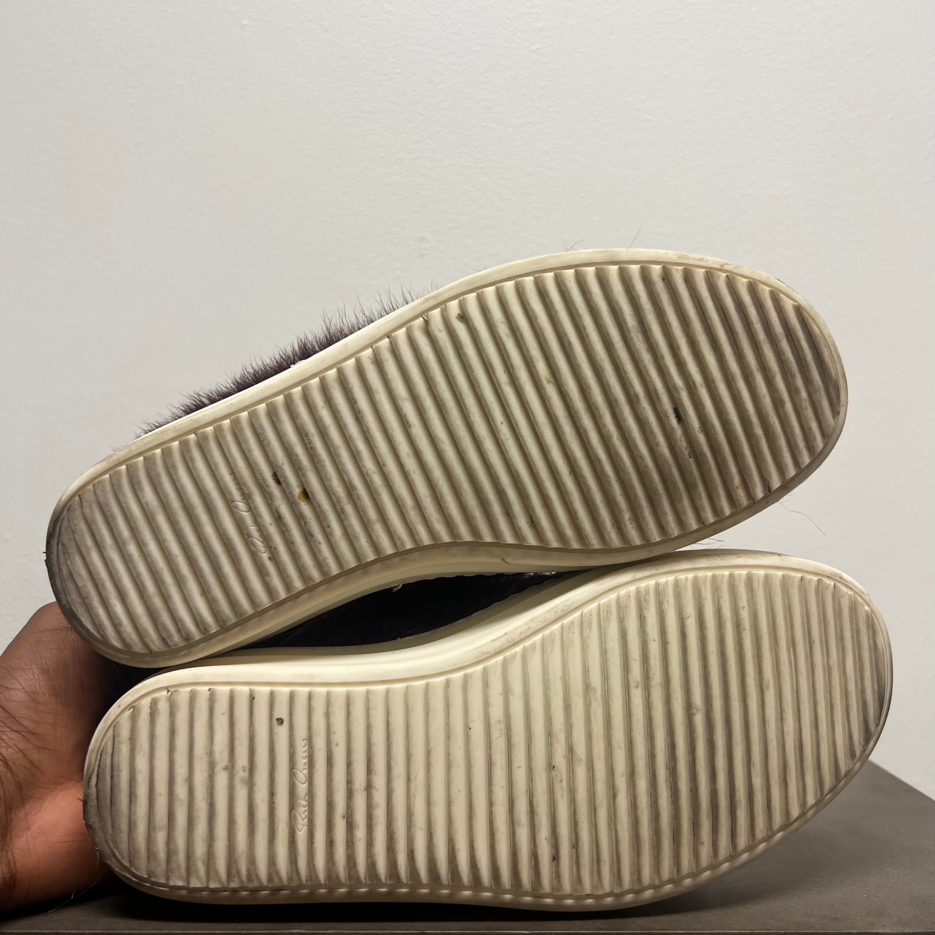 Rick Owens Pony Hair Low Ramones Amethyst/Milk Sz 7 (39.5 EU)