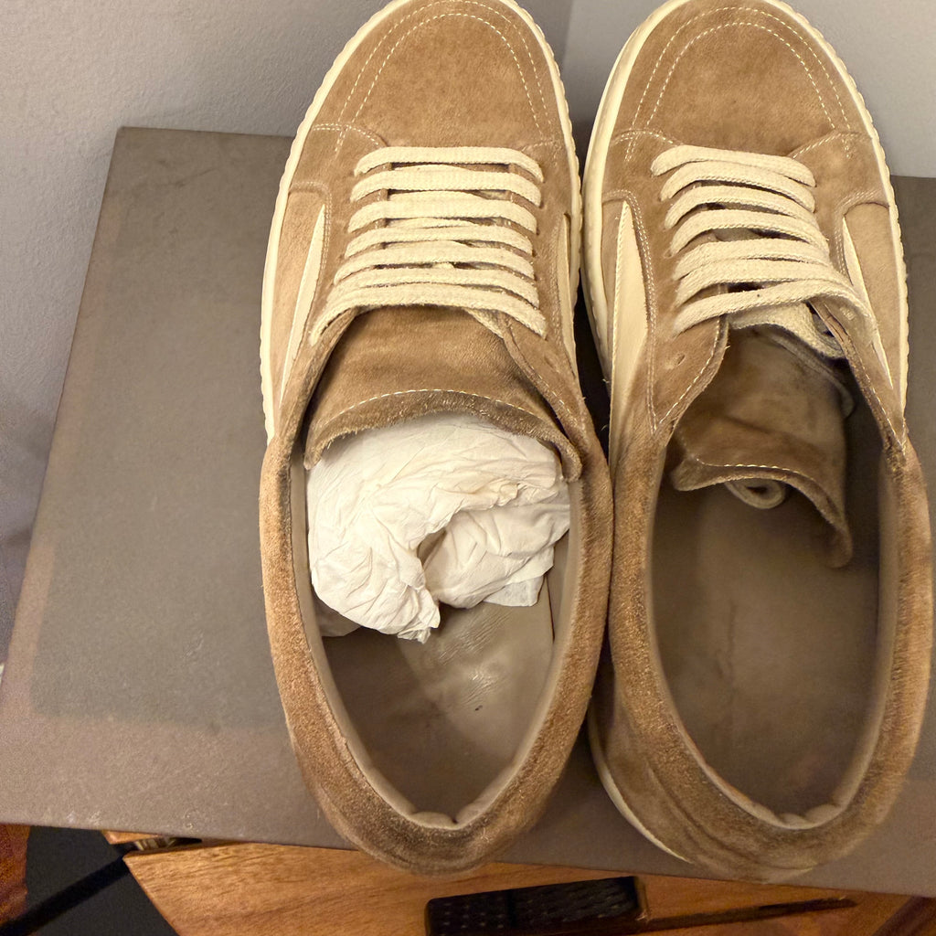 Rick Owens Suede Vintage Flesh/Milk Sneaker Size 10 (43)