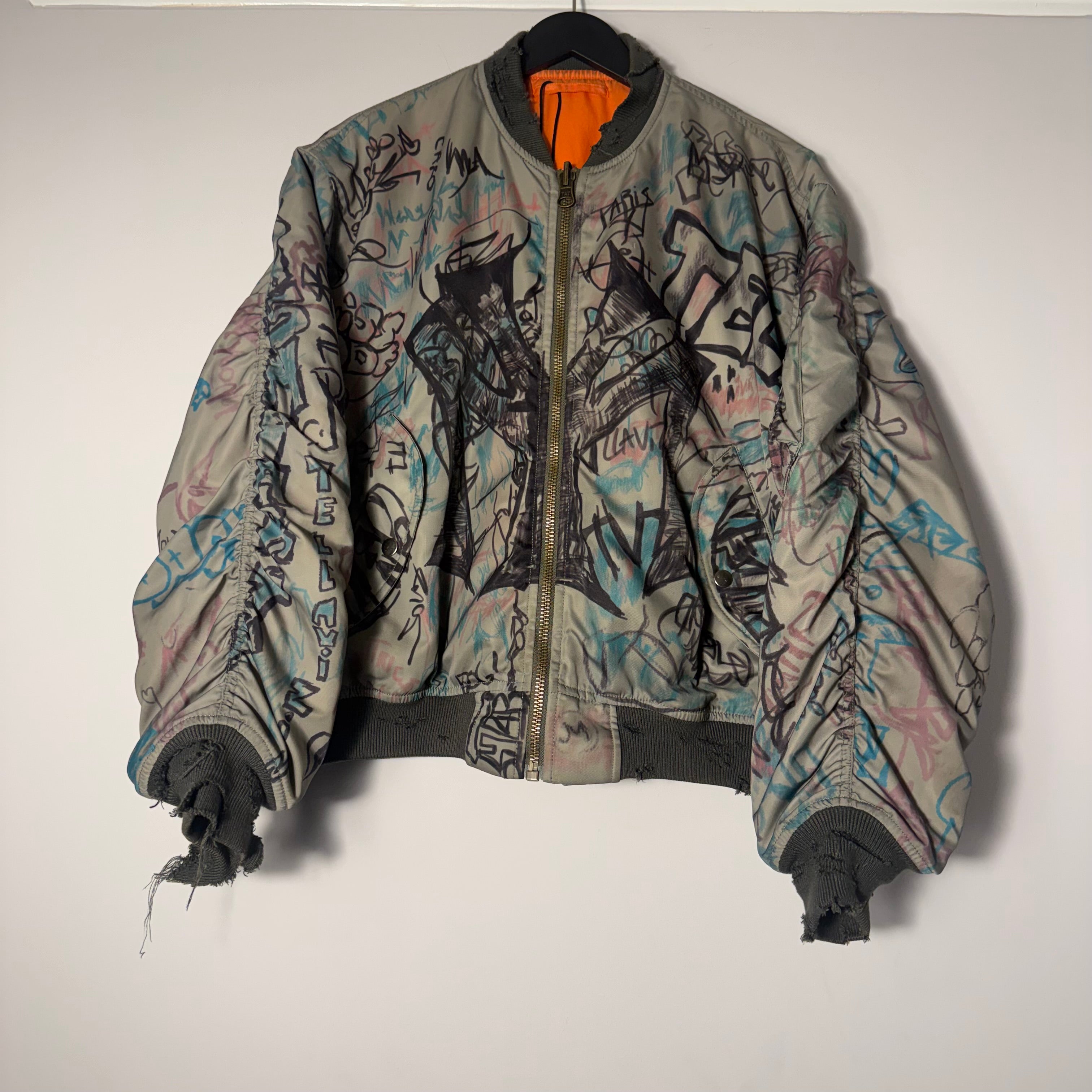 Mowalola Green Graffiti Bomber Size Small