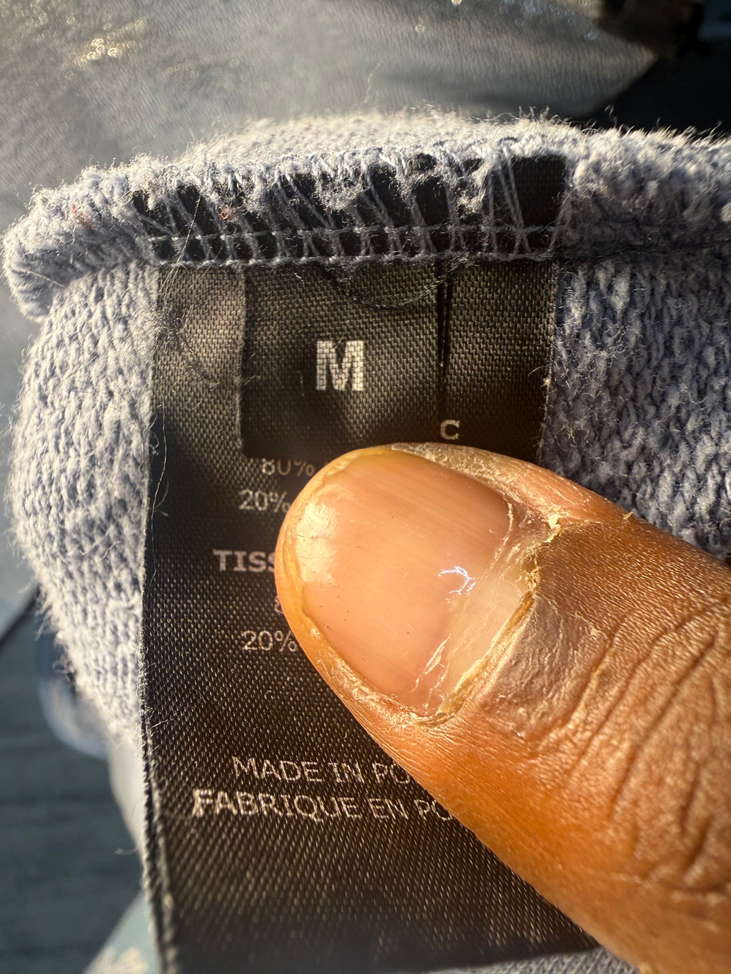 Vetements Blue Care Tag Zip Hoodie Size Medium