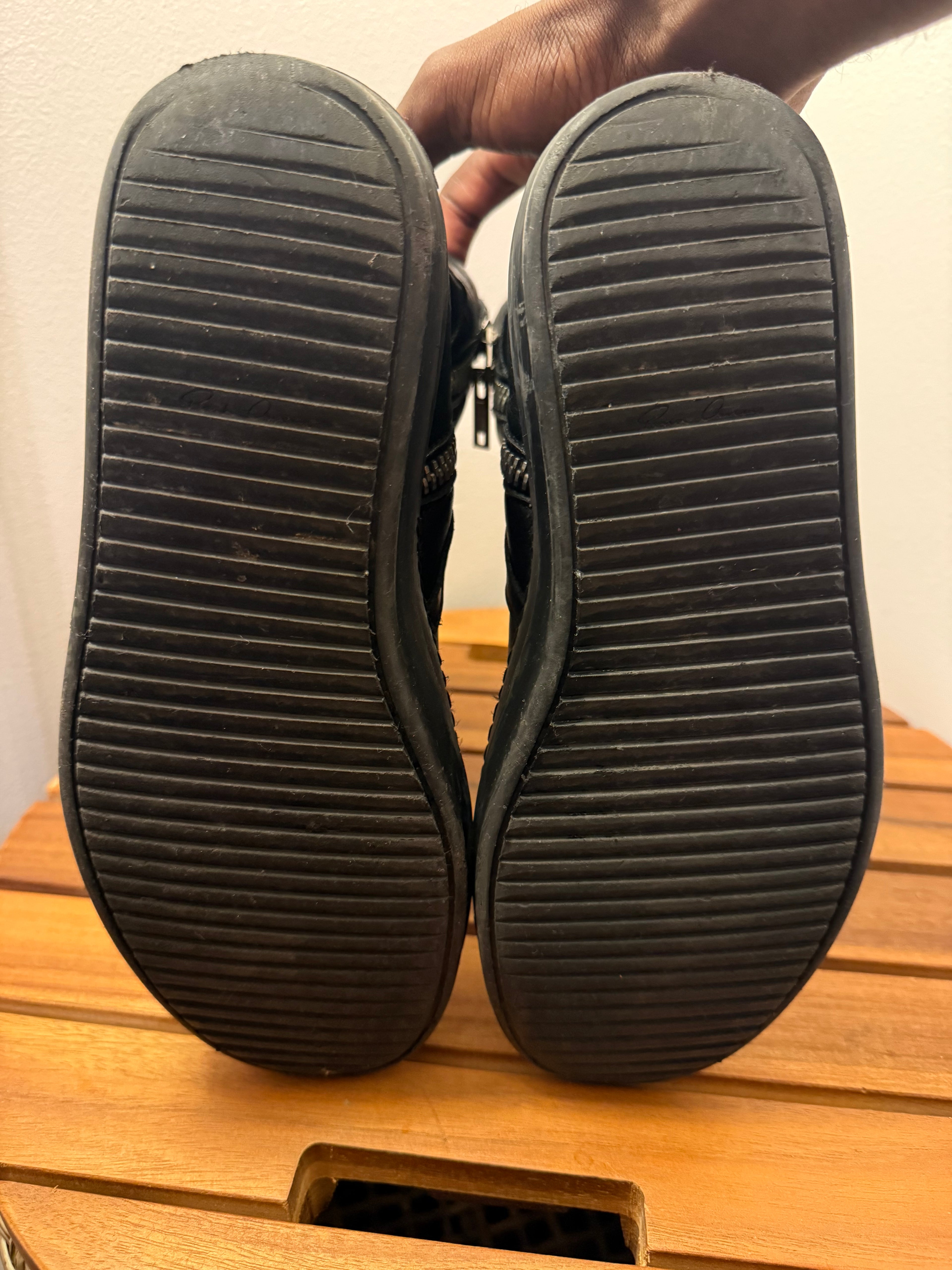 Rick Owens Triple Black Geobasket Size 8.5